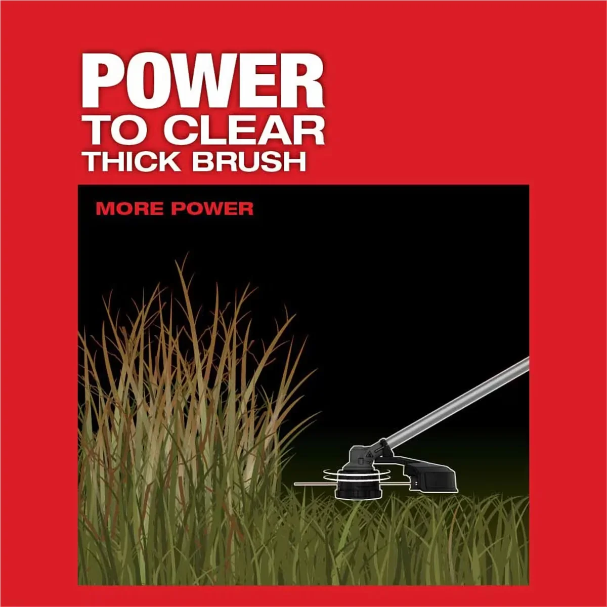 Durable String Trimmer with Battery, Brushless, RPM: 0 - 4900 / 0 - 6200 - Black Model A29269
