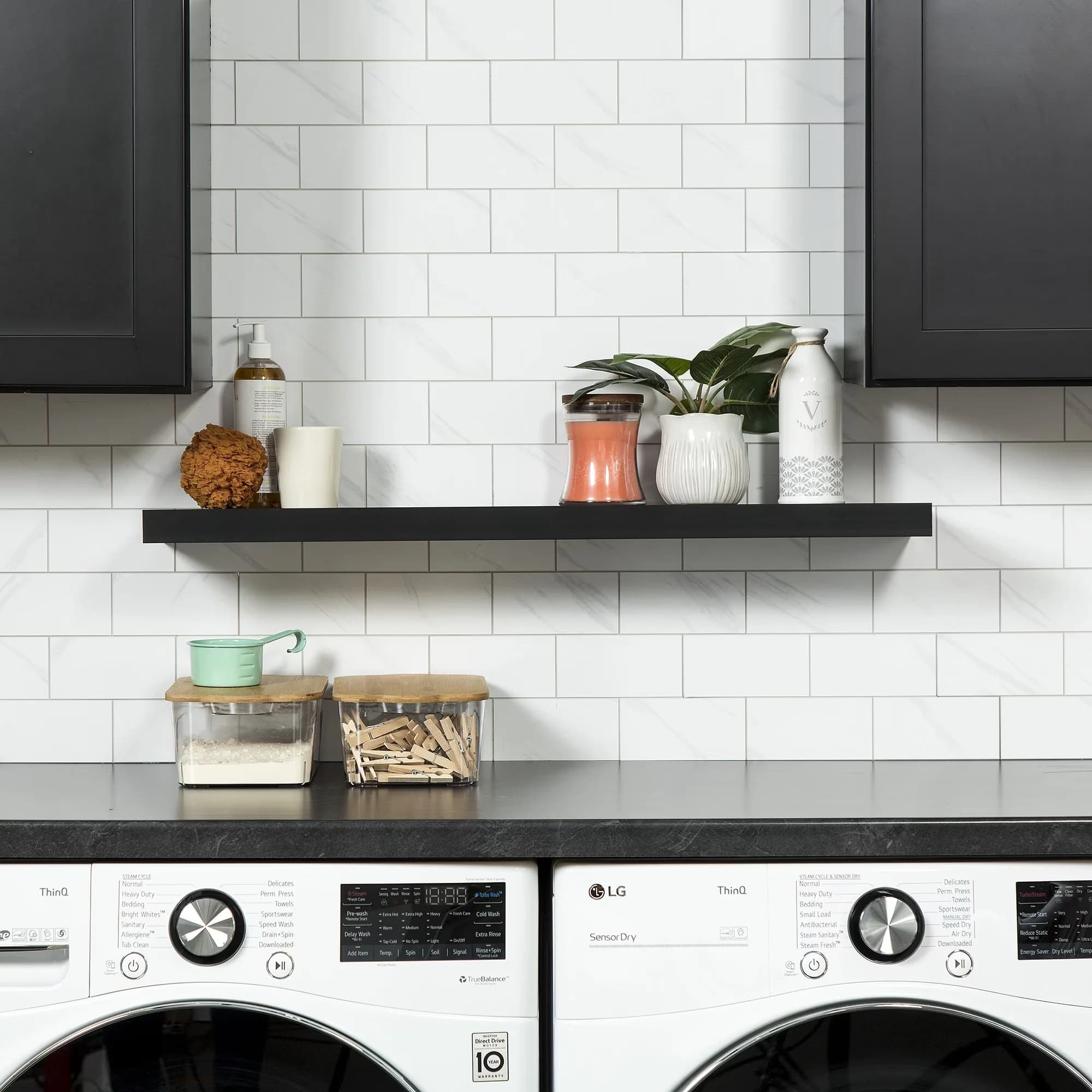 Kitchen Renovation Sleek with Easy Installation, Cleans with warm, soapy water - Laminate Carrara Subway Model DA69FE