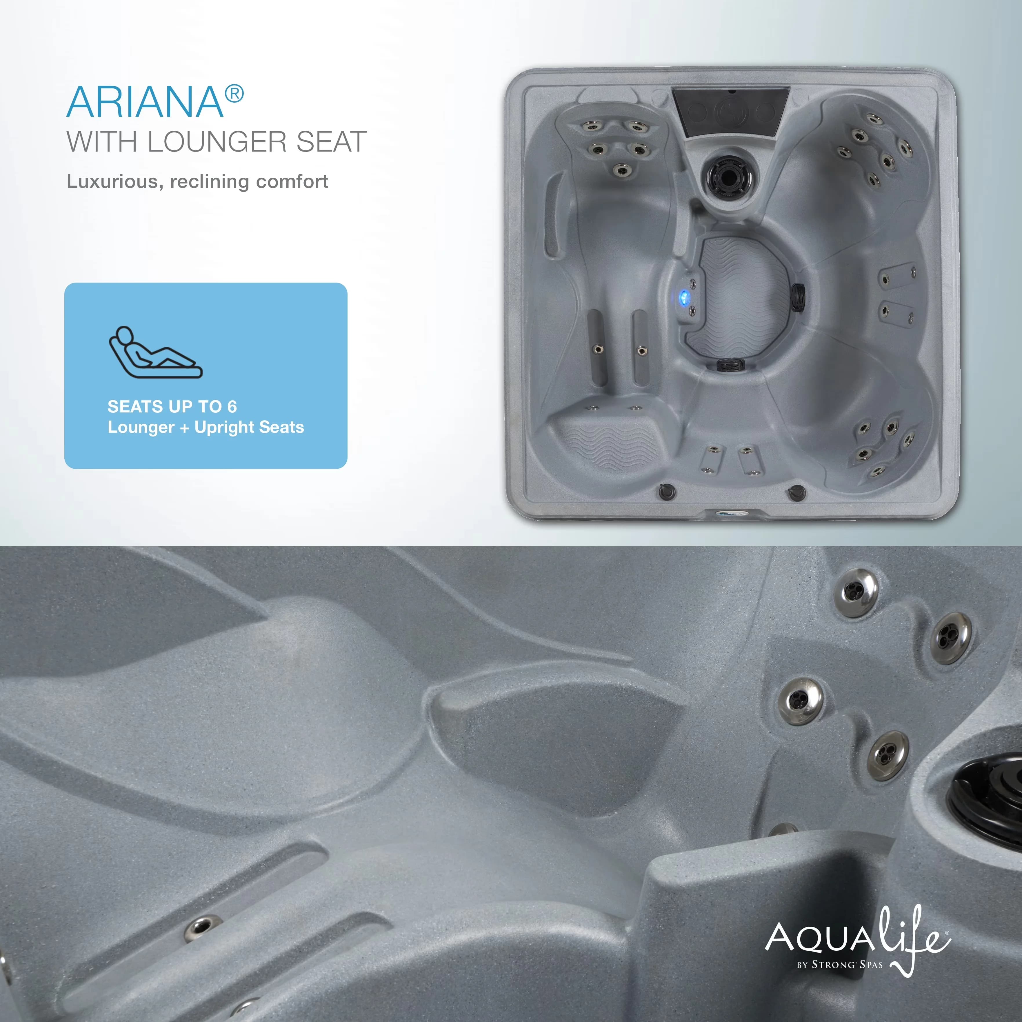 Hot Tub Compact with Uv Resistant, 30 Jets, Gray Granite - Gray 70 - Easy to Use Model 585D32