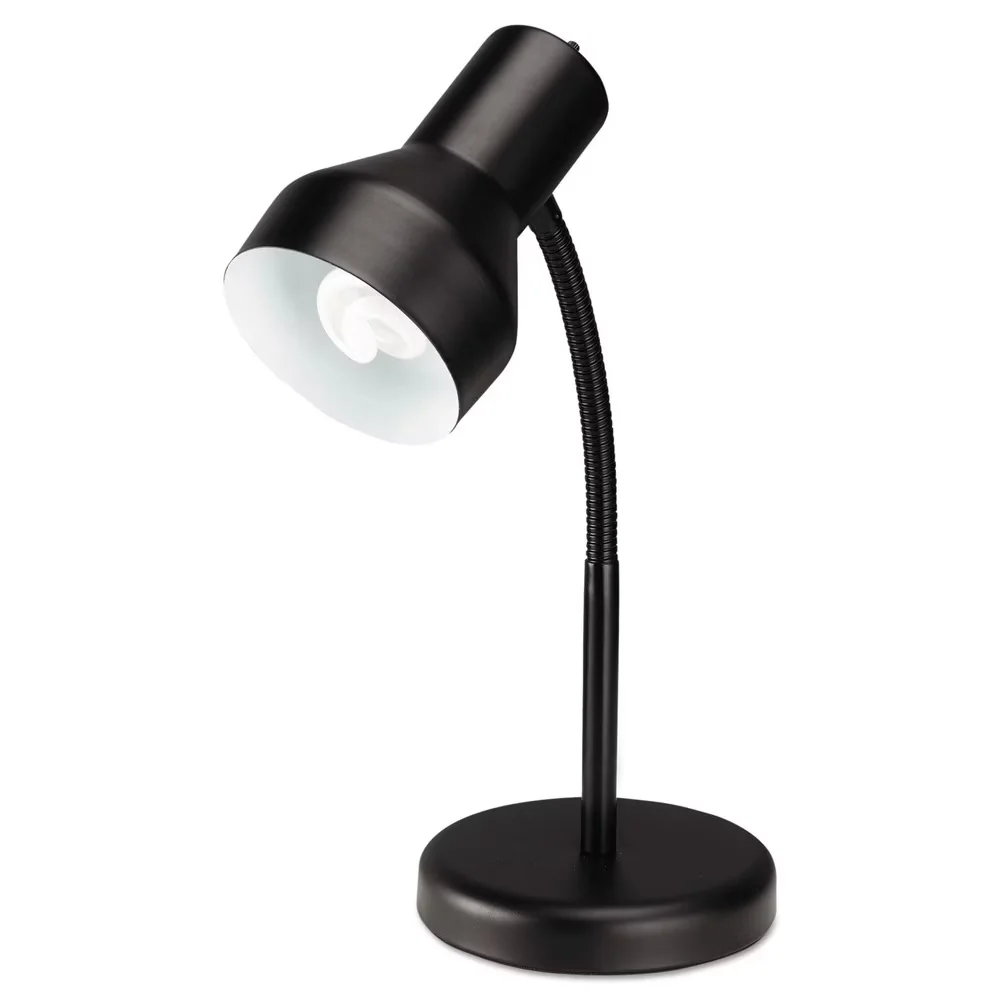 Desk Lamp Stylish with Adjustable Head, Transitional, Alera Task - Black Metal Model 409FDE