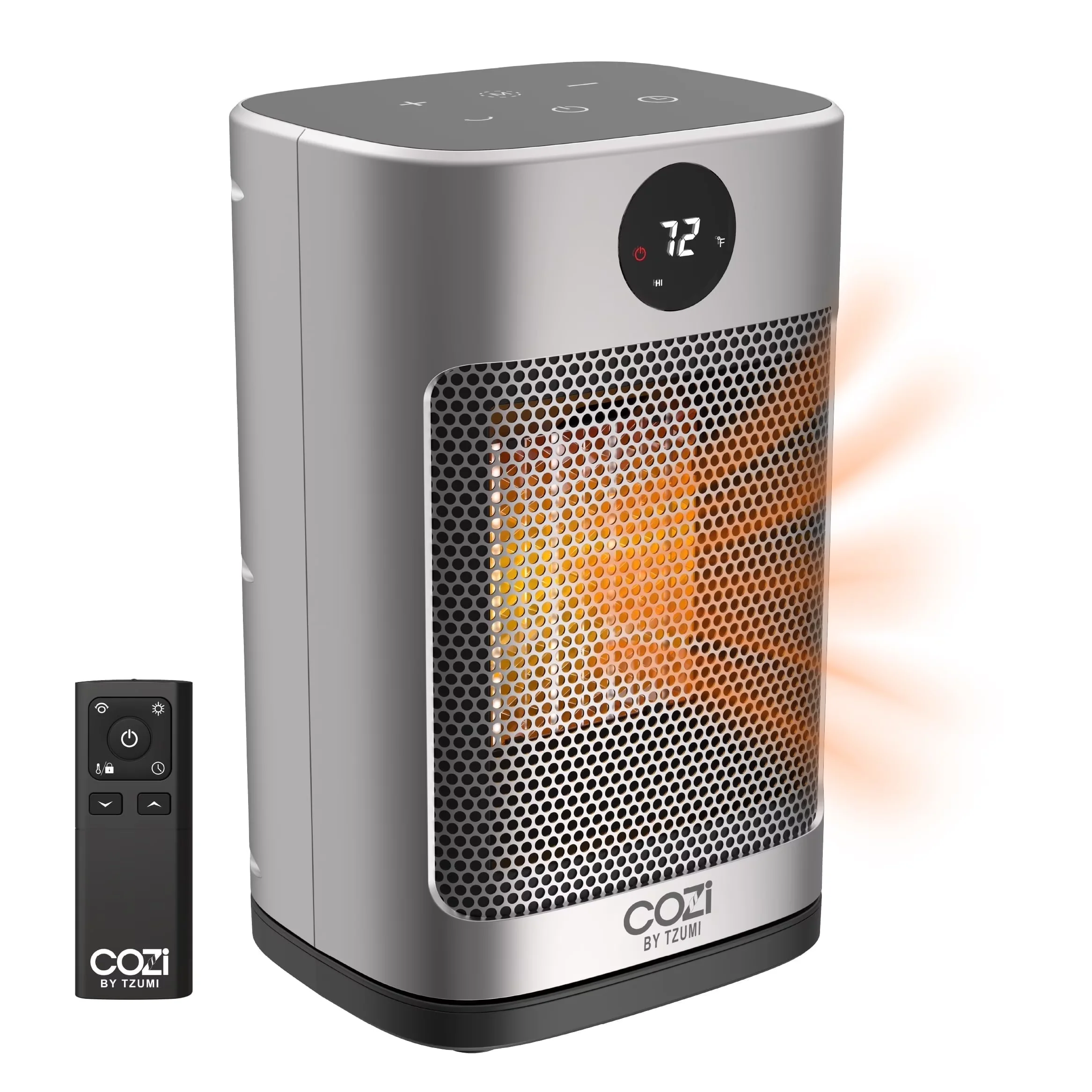 Versatile Portable And Electric Space Heater with LED, Easy To Clean - Silver Model 8F1A84