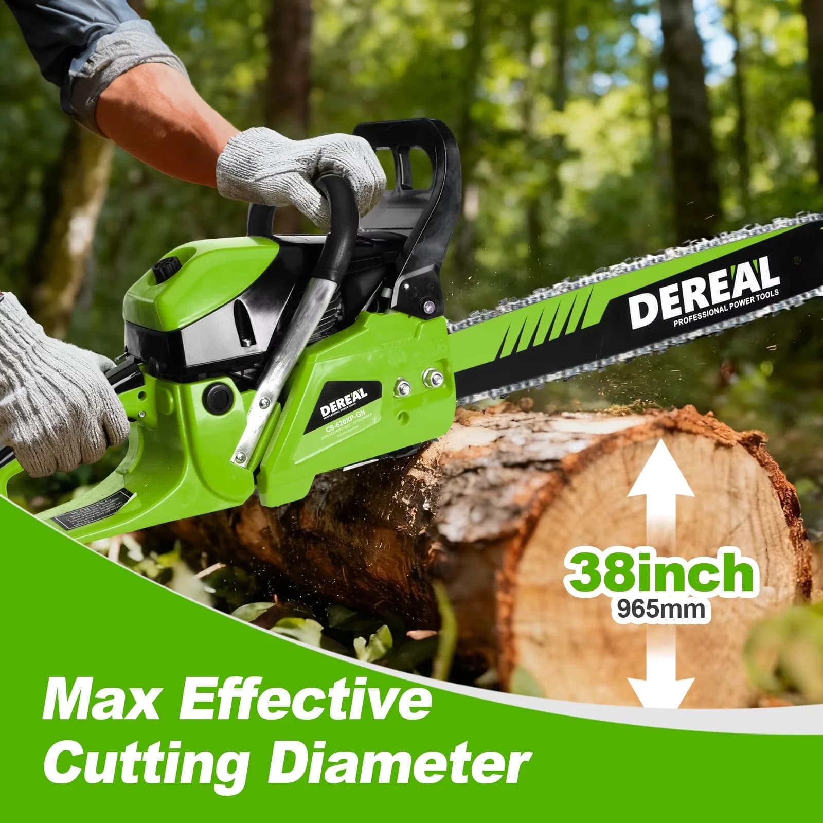 Chainsaw Quality with Automatic Chain Oiler, Automatic Oiler & Easy Start - Green for Home Model 0FE388