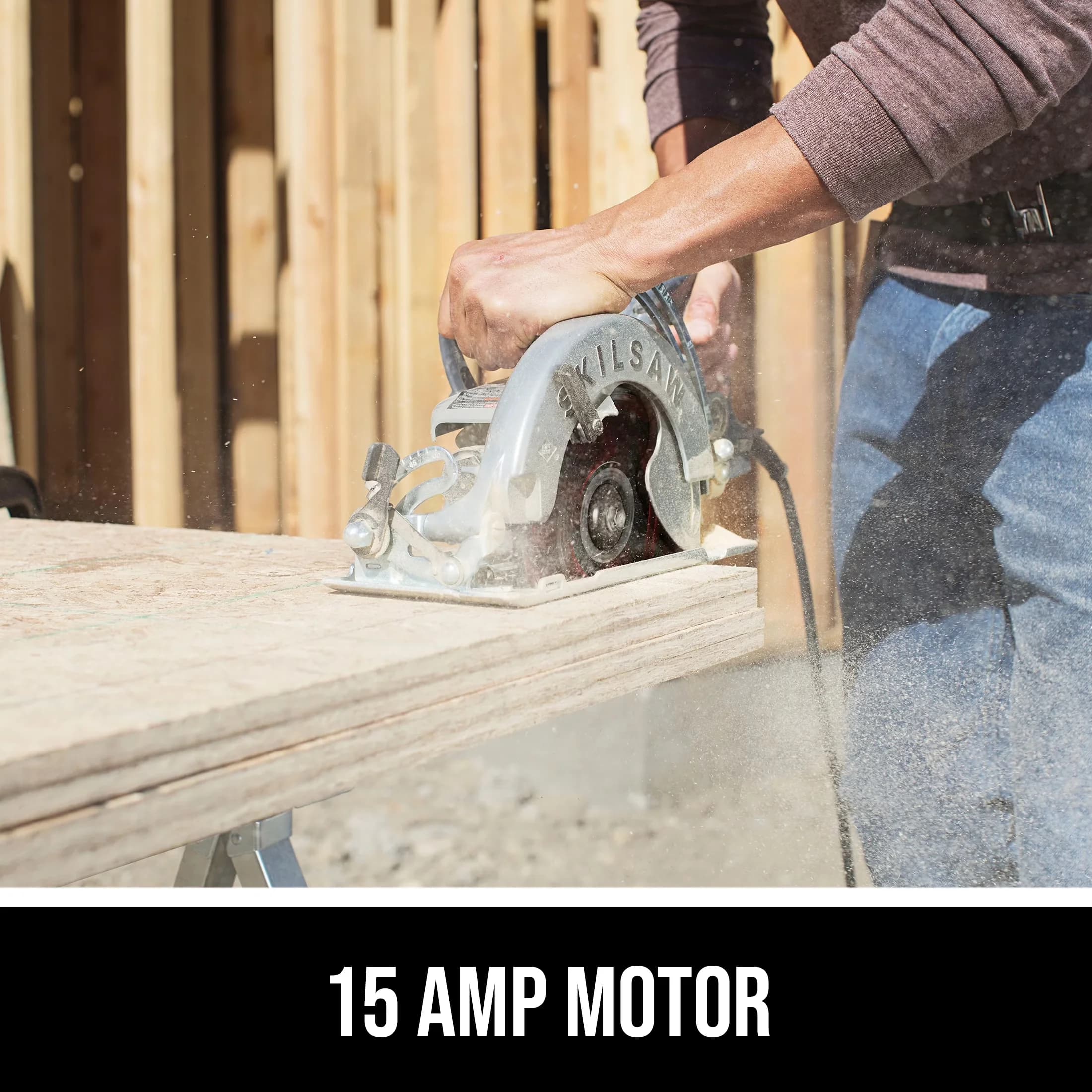 Power Saw Durable with Brushless Motor, Adjustable, 8-1/4 in. Worm Drive - Model BF0812