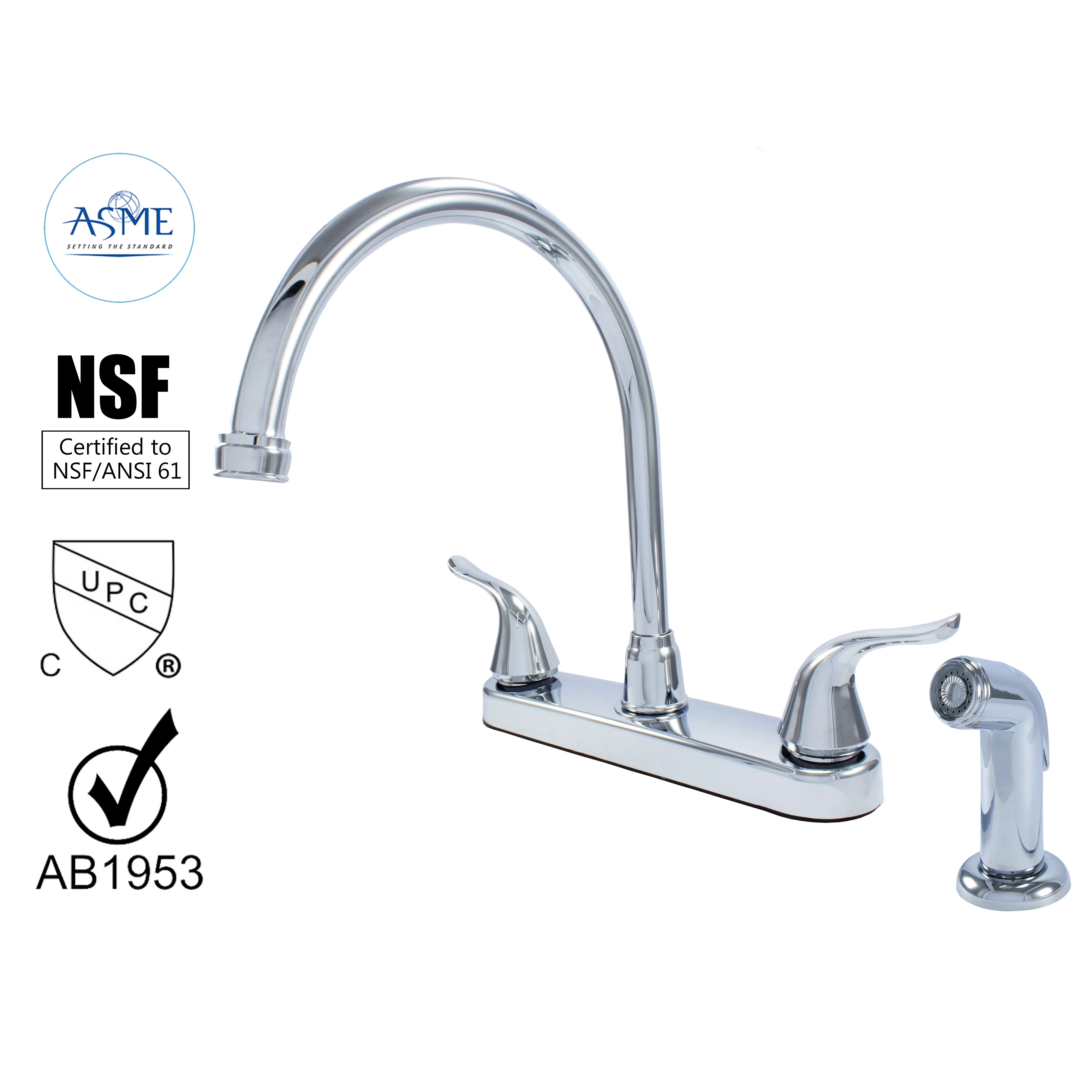 Quality Plumbing with 360 Degree Swivel, Side Spray, Washerless cartridge - Chrome Chrome Model B1F899