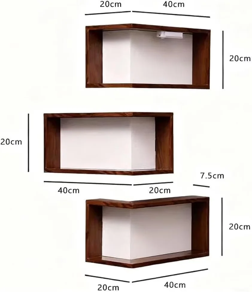 Premium Garage Storage Supply with Adjustable, Corner Shelf Display Rack - Brown Plastic for Living Room, Study Model 020AD3