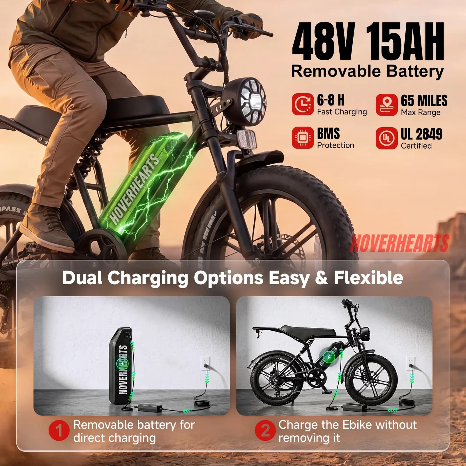 Quality Electric Bike with Battery, 500W, 20" Fat Tire E-Bike 500W Bicycle - Black Model 067C77