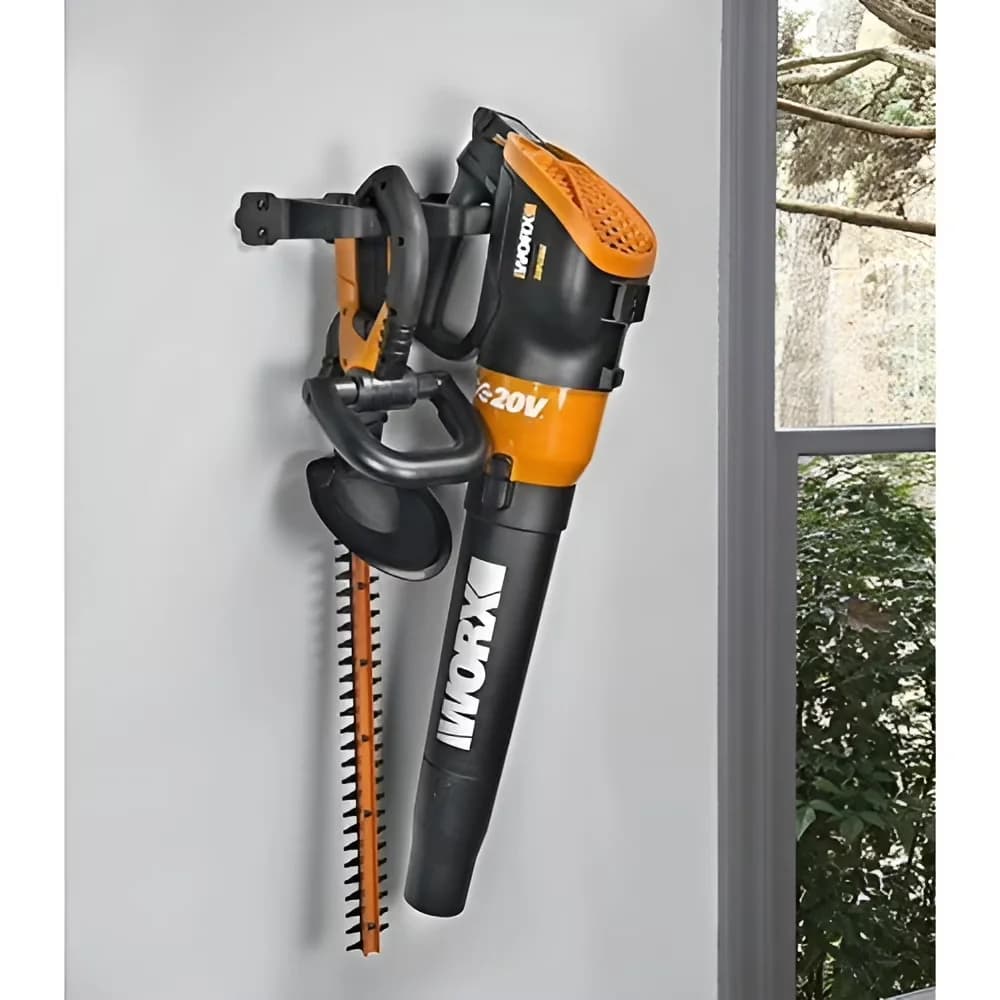 Leaf Blower Stylish with Storage, Install on wall studs or drywall - Plastic Black Model 454D47