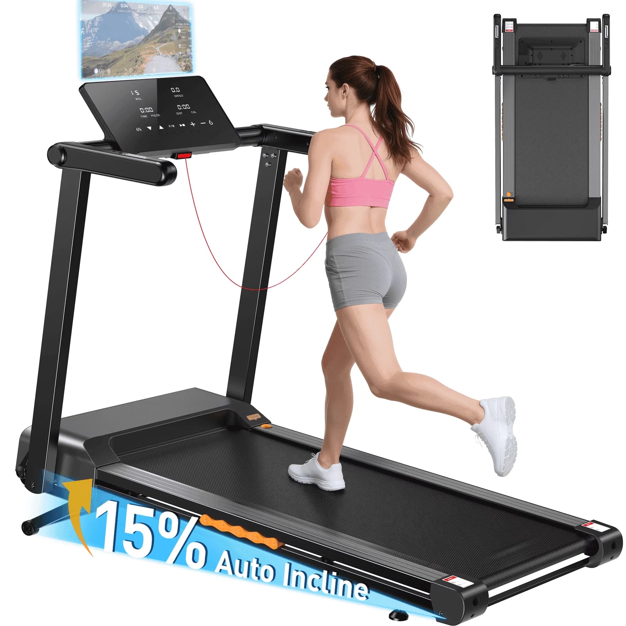 Versatile Home Gym with LED, Heart Rate Monitor - Orange Steel for Home Model CCC84A