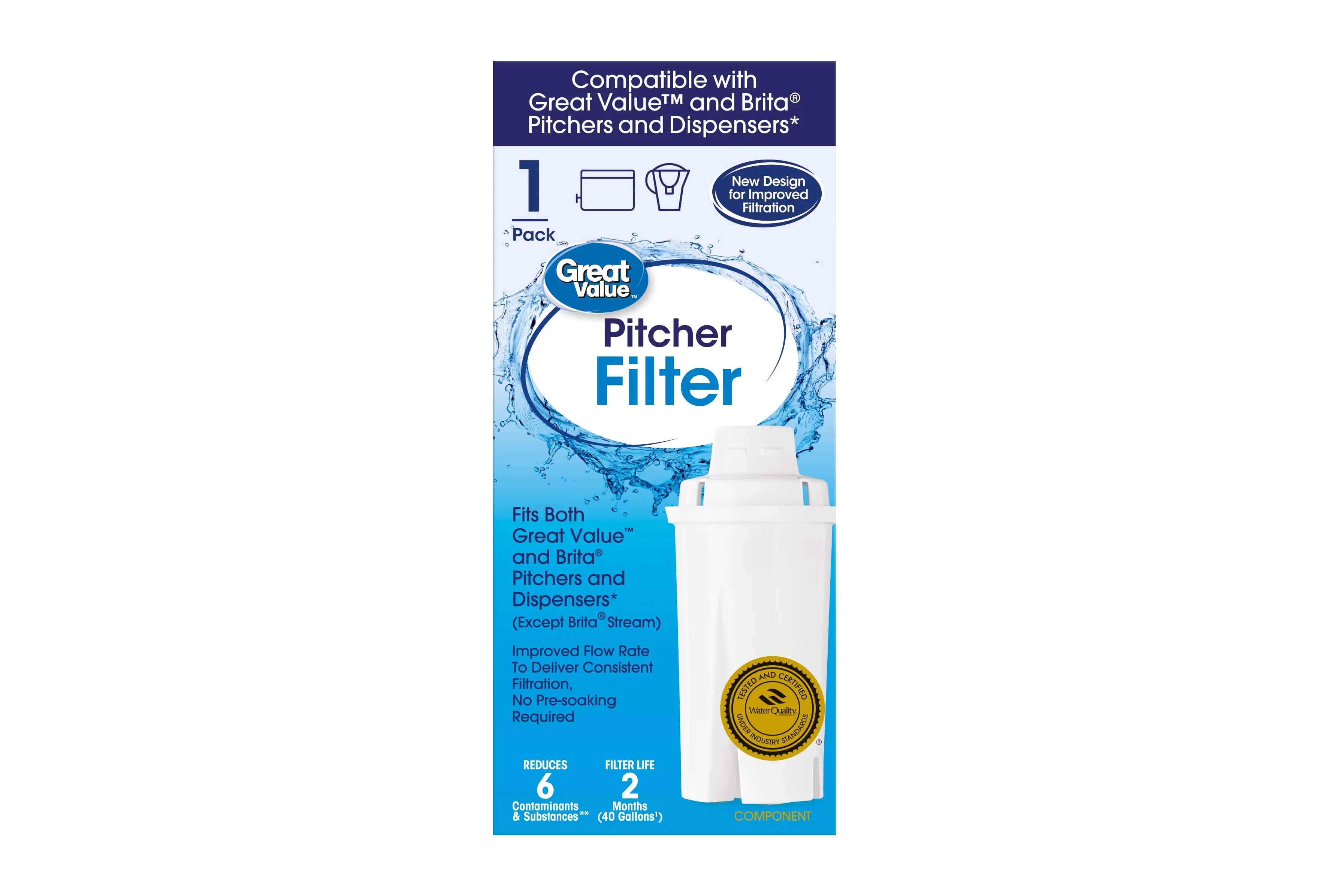 Water Filtration Durable with No pre-soaking required, New design for improved filtration - Model C67006