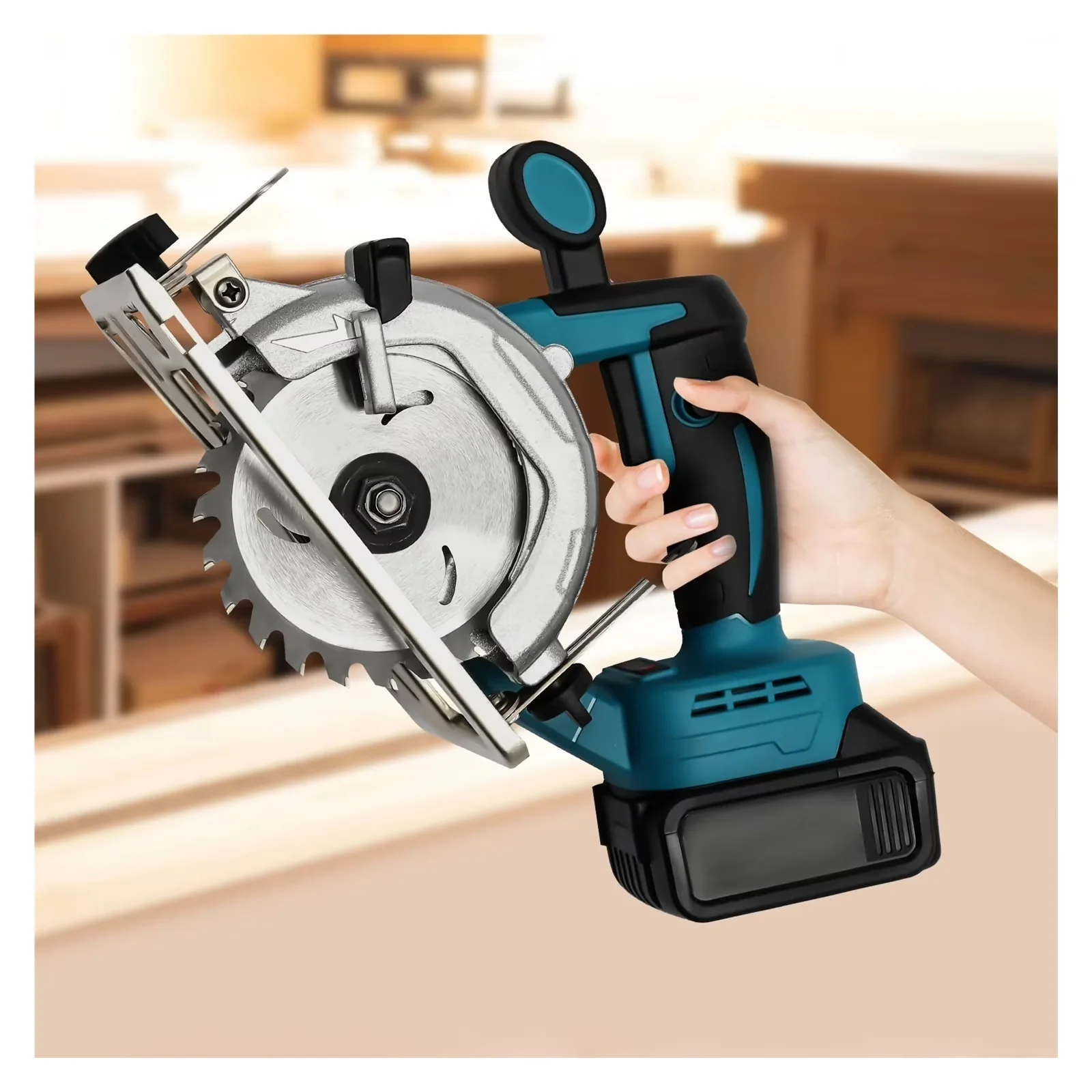 Modern Power Saw with Battery, Lightweight - 0-45 - Commercial Quality Model 9881E1