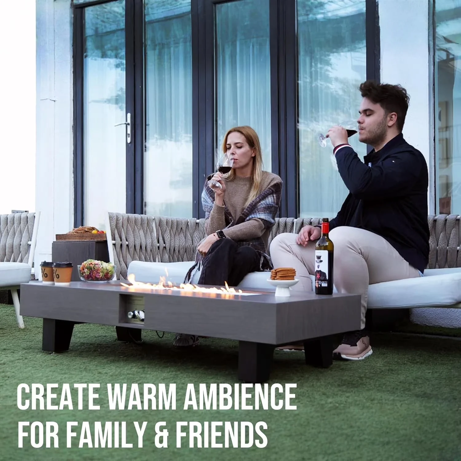 Stylish Outdoor Heating with 50000 BTU, Smokeless - Iron,Stainless Steel Brown Model B75F85