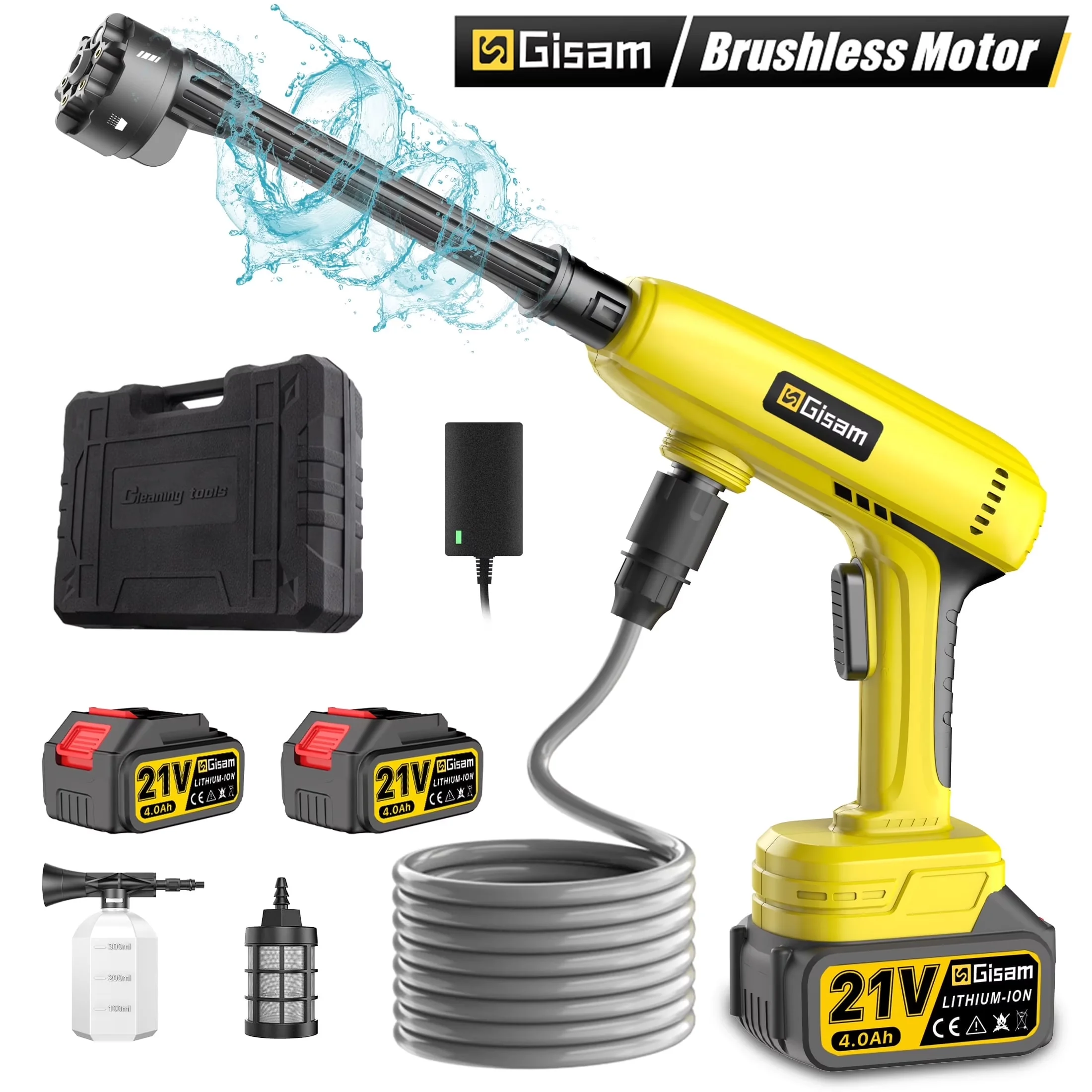 Pressure Washer Essential with Battery, Quick Connect Tips, Cordless - 1015PSI Model 42BA9D