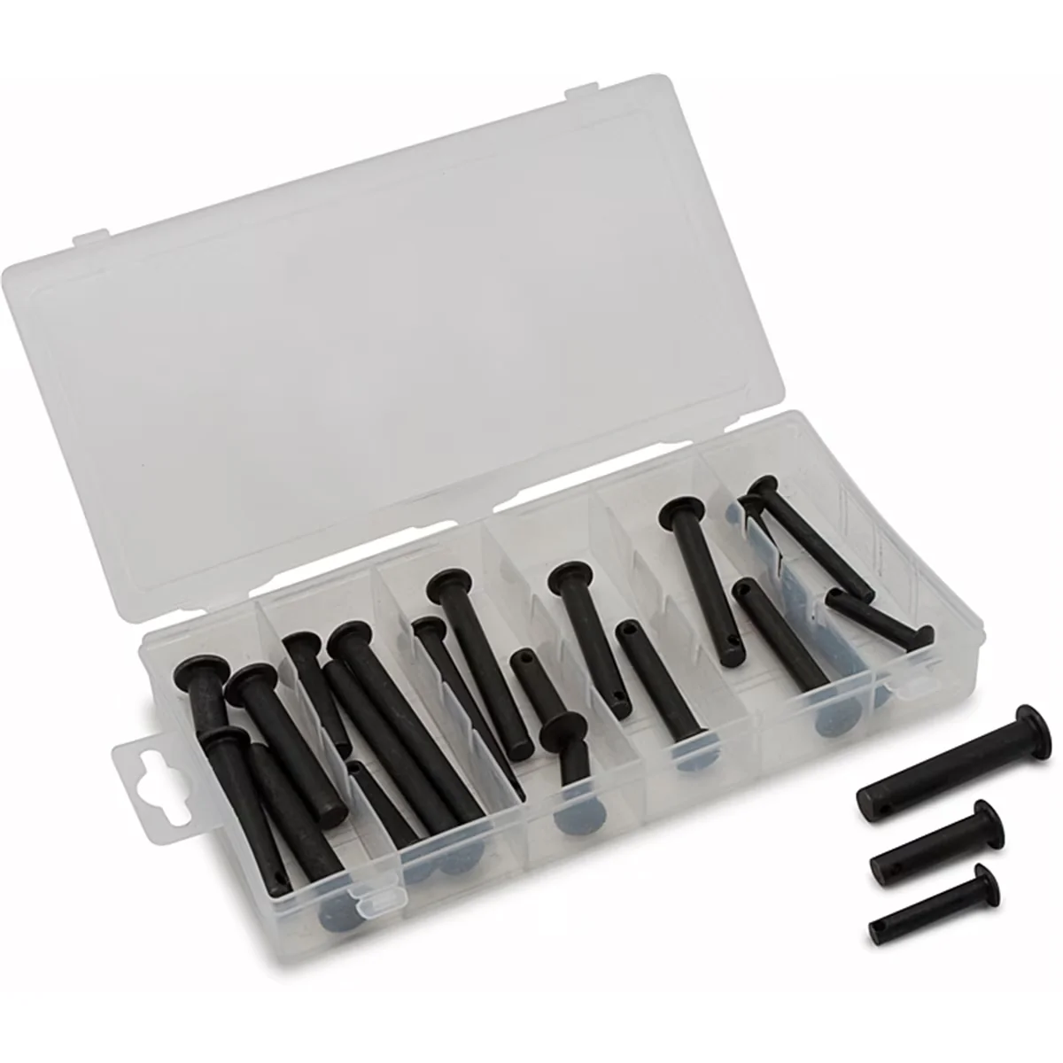 Sleek Fastener with Convenient re-sealable plastic case, 20-PC PIN - Black Model BA9BB1