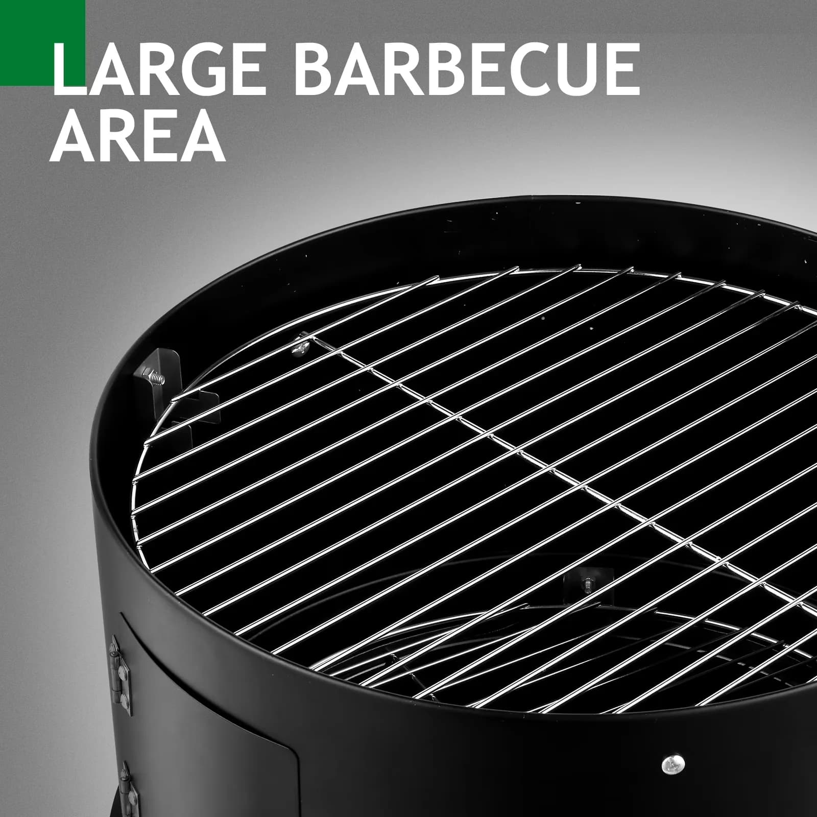 Essential Charcoal Grill with Portable, Adjustable Barrel, 31.5" Portable & Smoker - Black Iron Model 5D4A3E