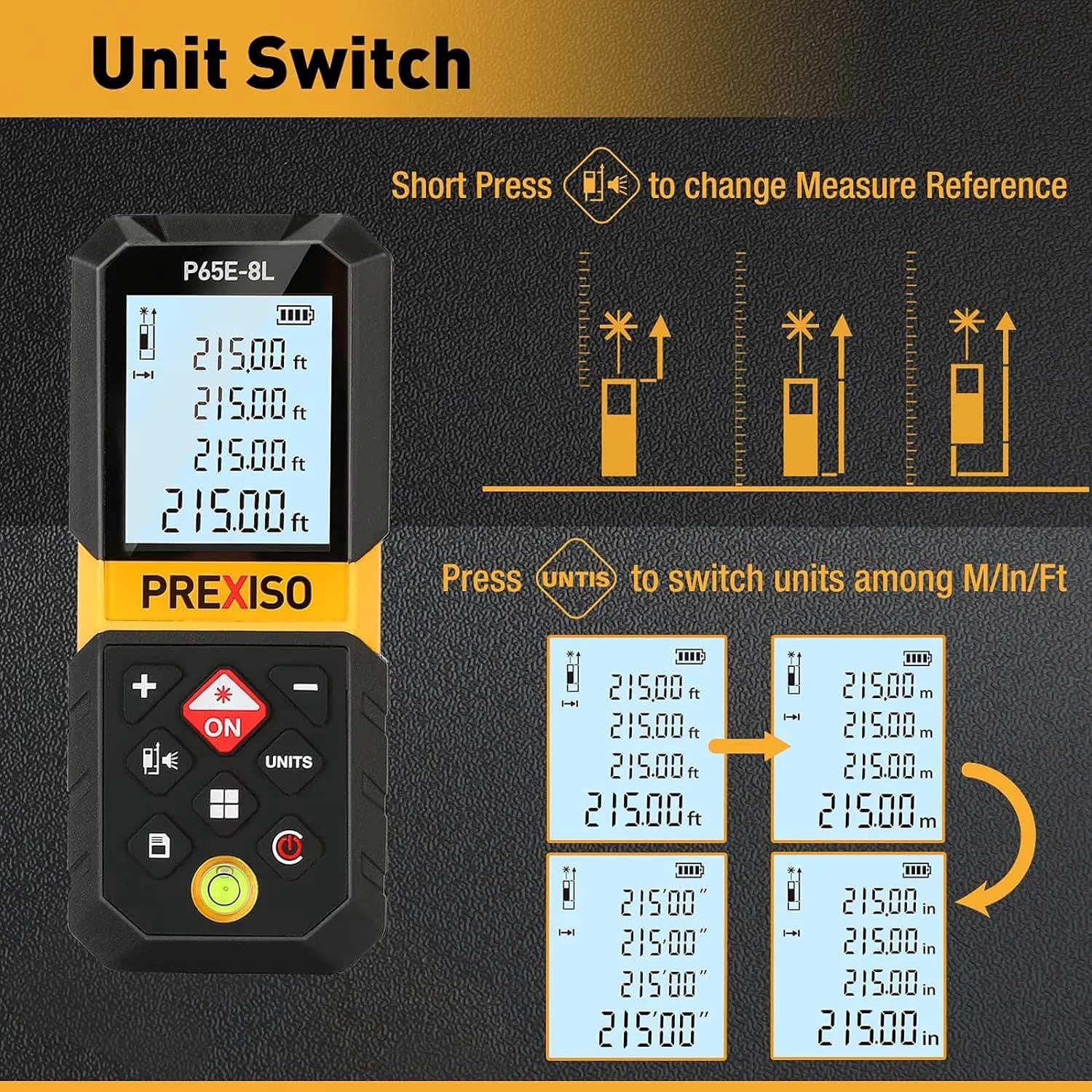 Classic Measuring Layout with Battery, Durable, 215 ft Distance Meter - Abs, Tpe Model BC023C