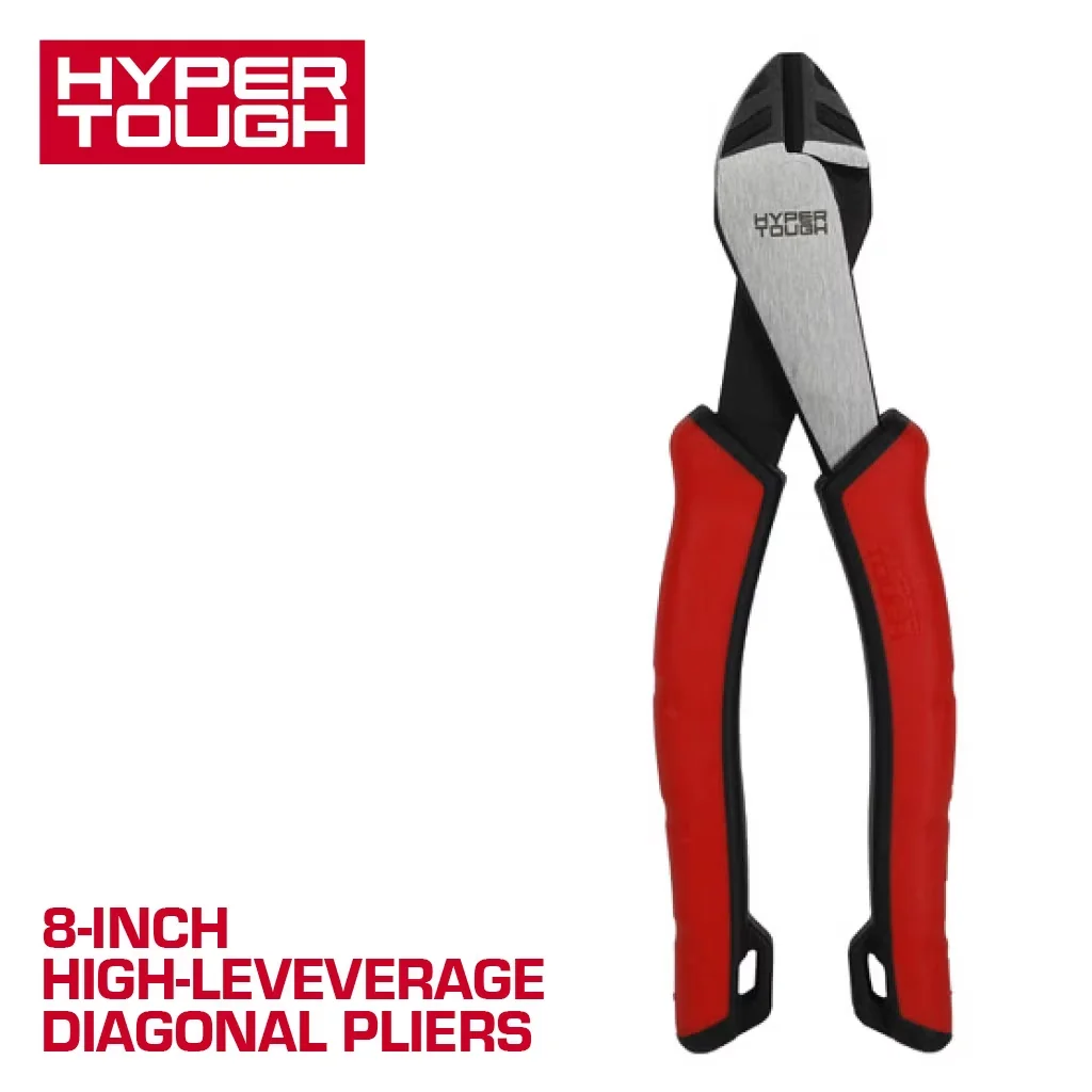 Versatile Hand Tool with Heavy-Duty, 8-inch High Leverage Diagonal Pliers - Red 8" Model 3A7E5F