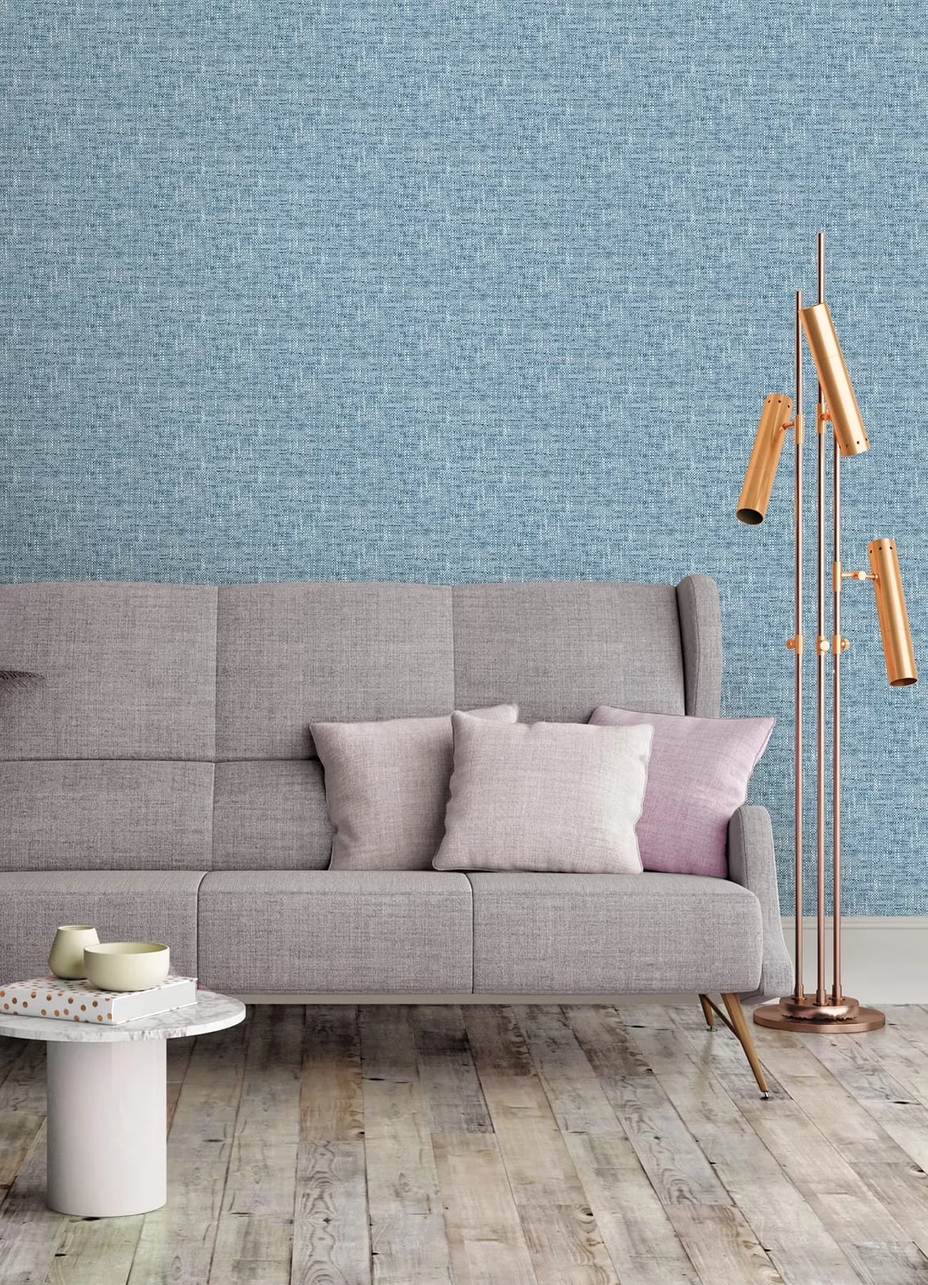 Essential Wallpaper with Removable, Ideal for rental or home decorating, 30.75 sq. ft - Vinyl Blue Model 717BEA