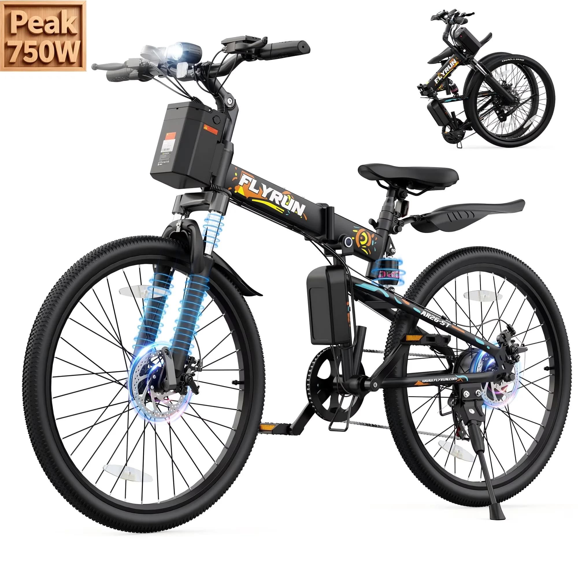 Stylish Electric Bike with Battery, 750W, 48V - Yellow - Industrial Grade Model 05B07E