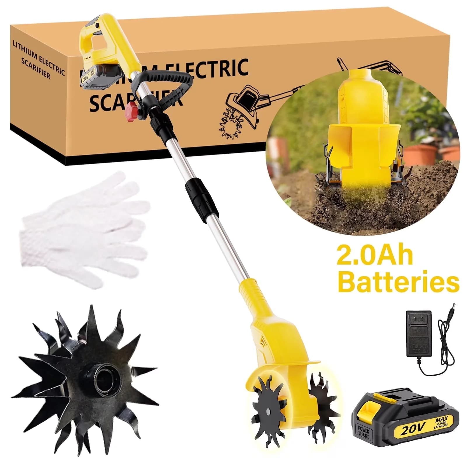 Trillers Cultivator Quality with Battery, Manganese Steel Tines for Garden - Model 5DD678