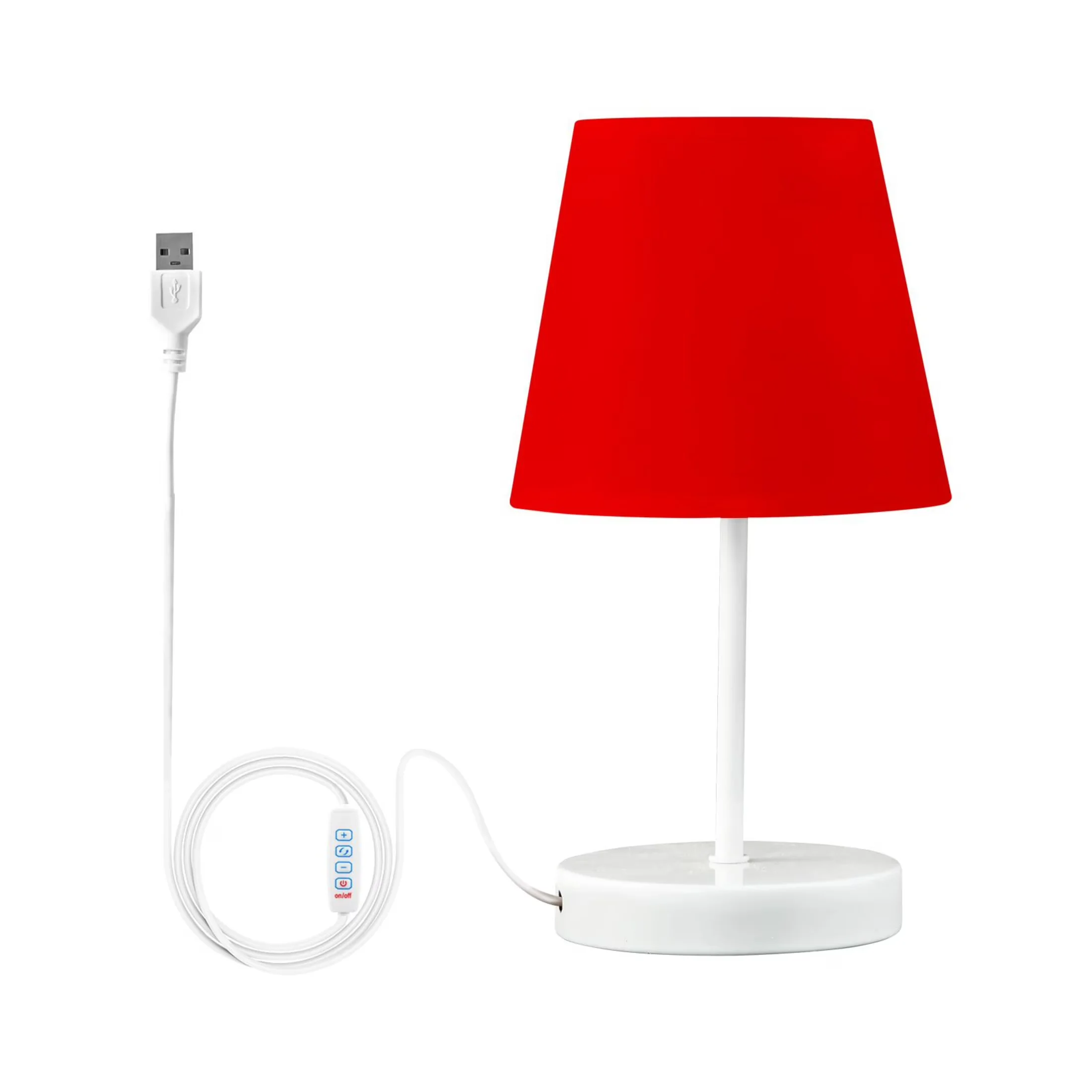 Sleek Table Lamp with LED, Dimmable, Bedside Lamps - Red Metal for Living Room, Home Model CC6122