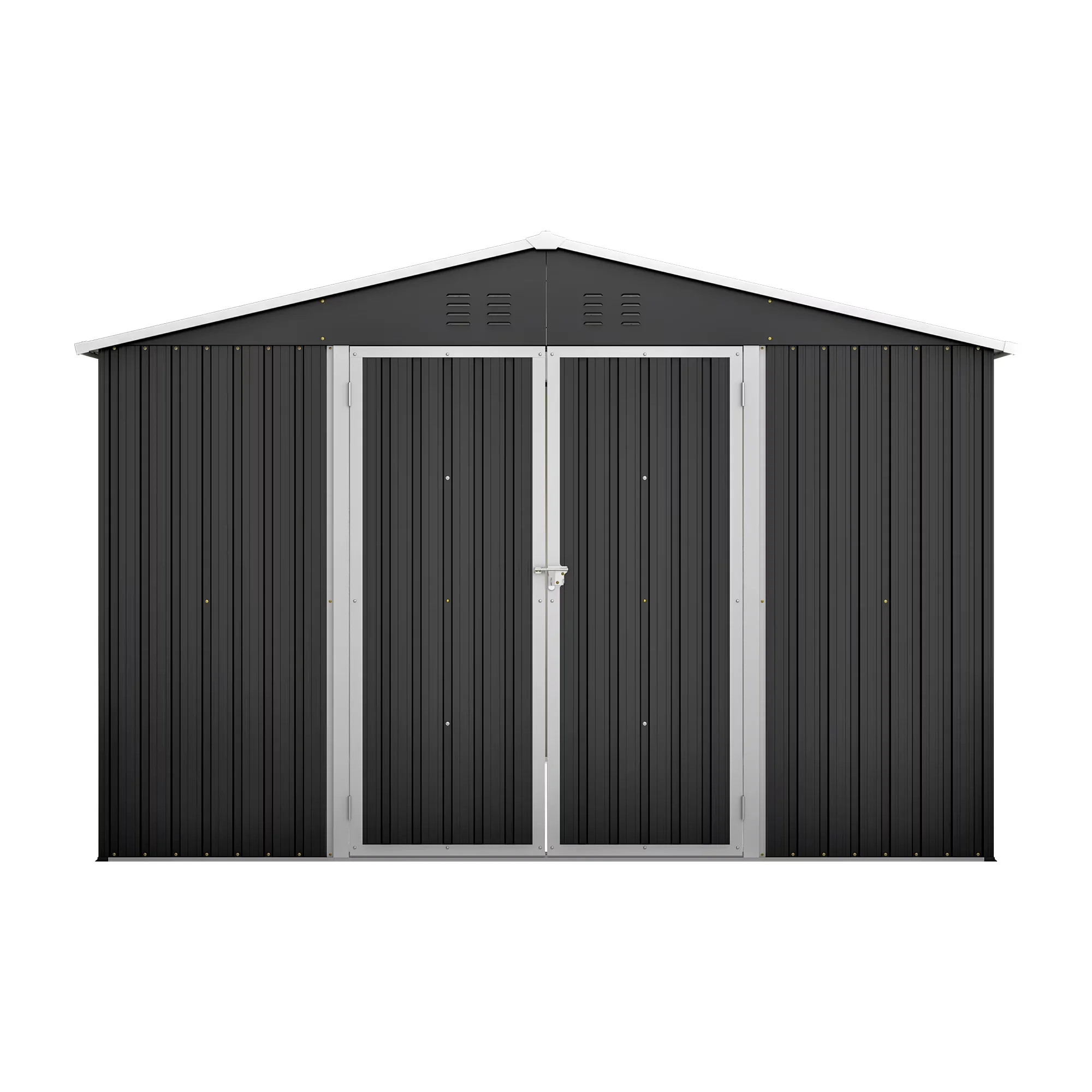 Compact Shed with Rust Resistant - Black Metal 10x10 for Everyday Use Model DD3E97
