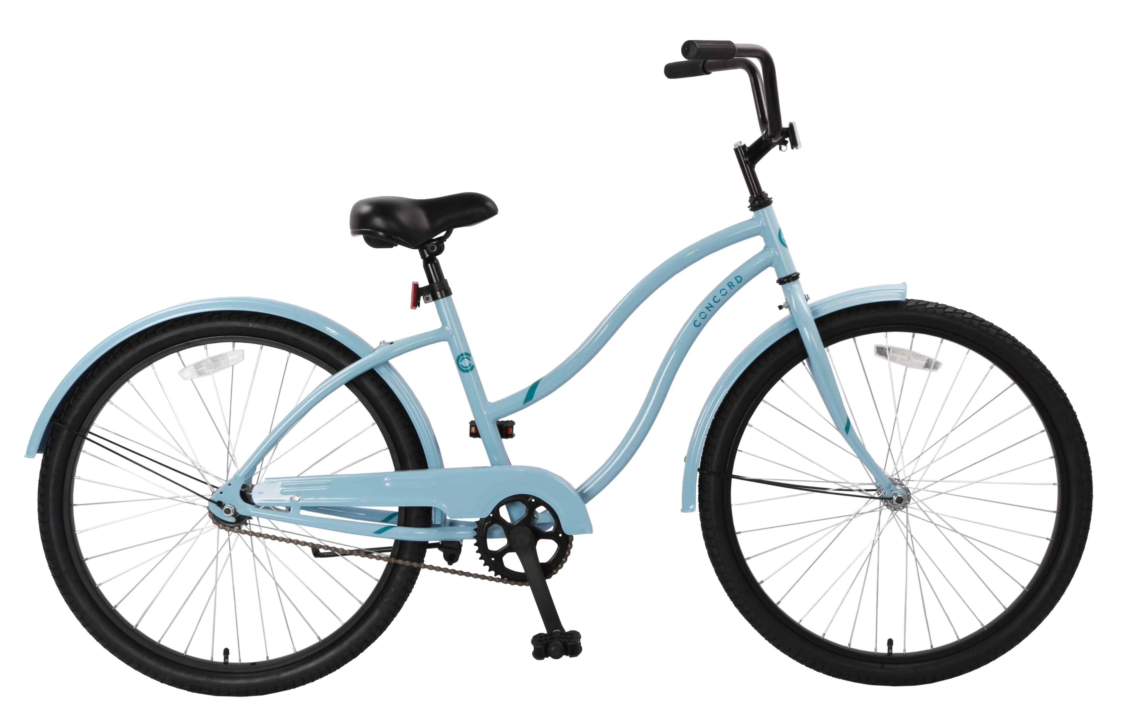 Cruiser Bike Versatile with Adjustable Seat Height, Light Blue, Net Weight: ~35 lbs - Blue Model 6E7F05