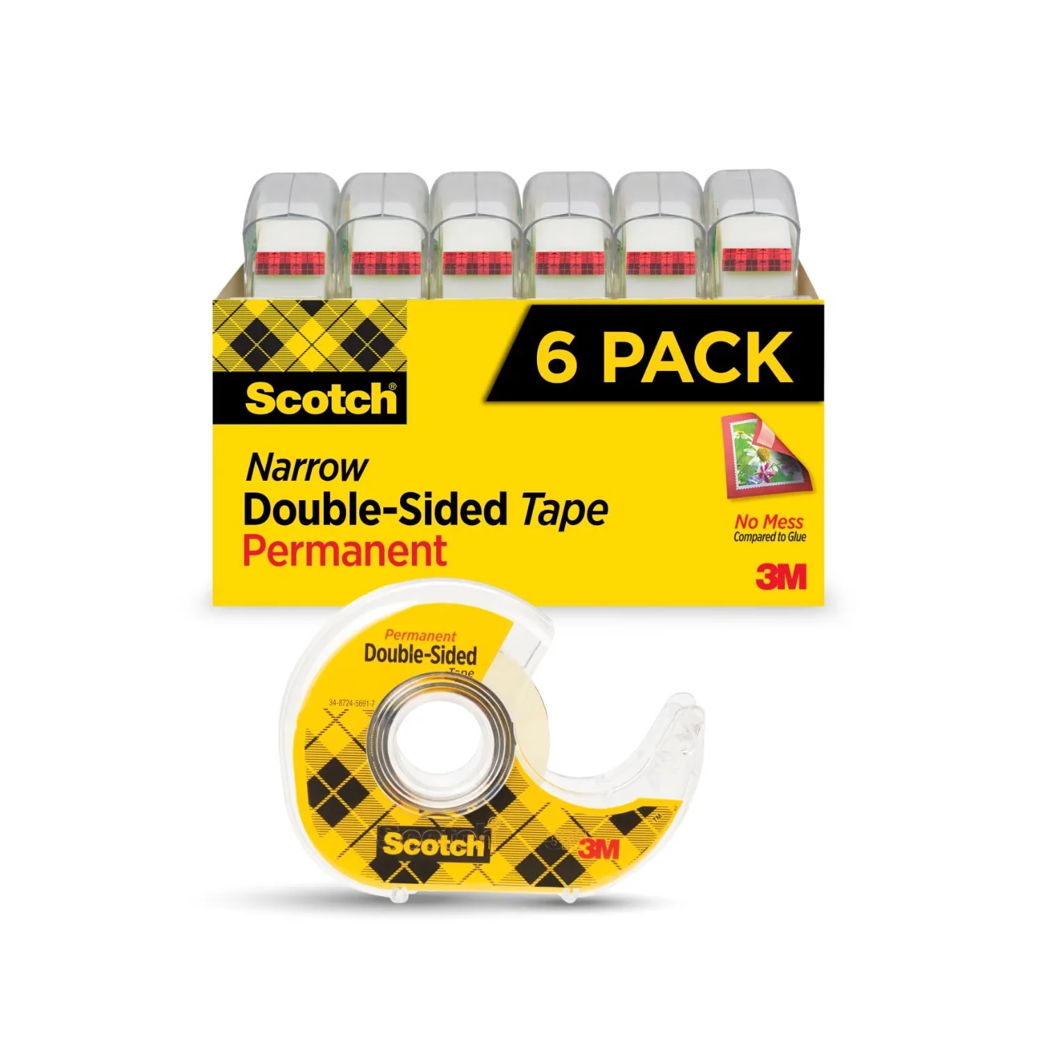 Sleek Moving with Clear, 6 Dispensers, Double Sided Tape - Cellulose Acetate Clear Model A3A7F9