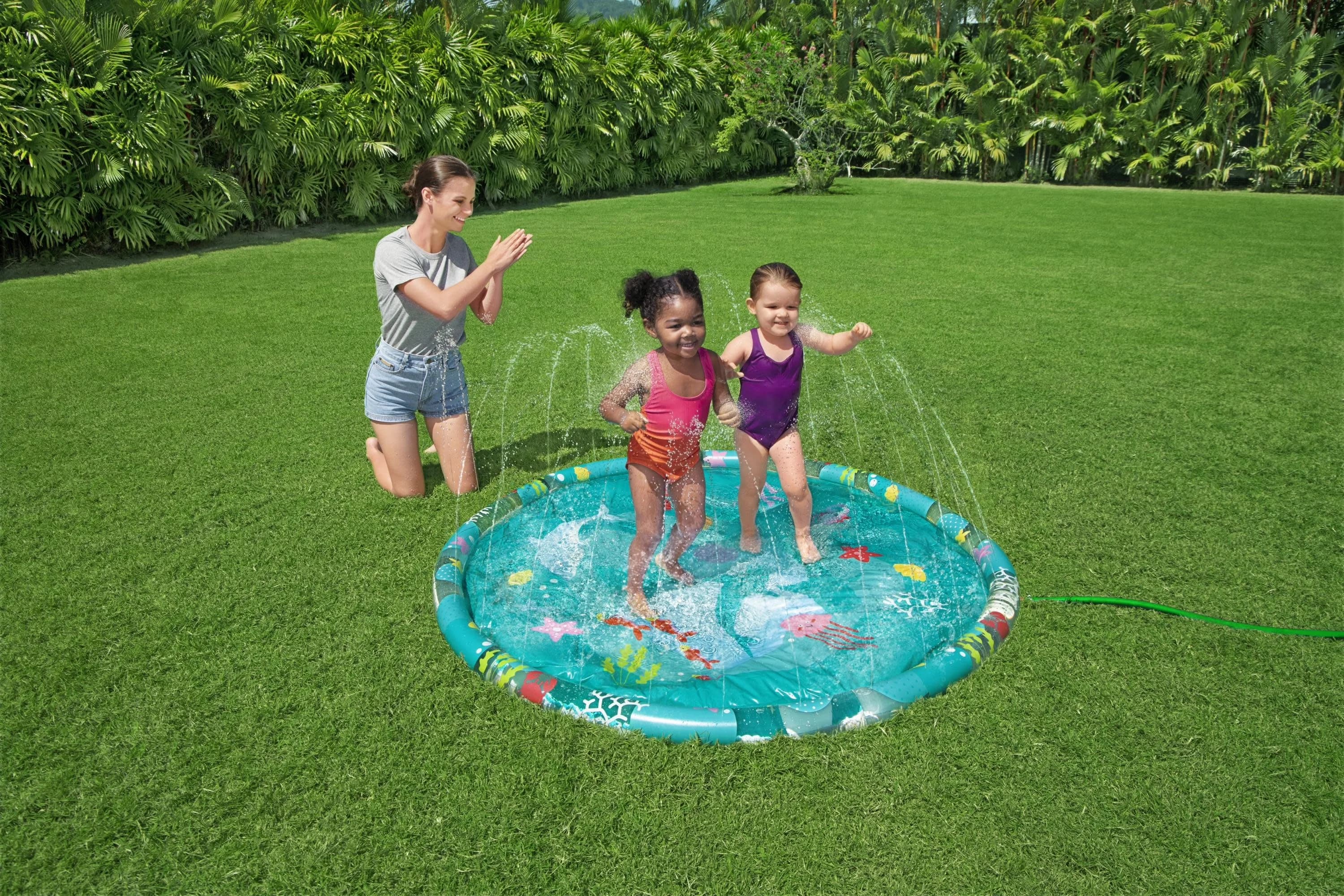 Inflatable Pool Stylish with Contents: 1 splash pad, Perfect for ages: 2+ years - Multicolor Pvc 100% Model A76E76