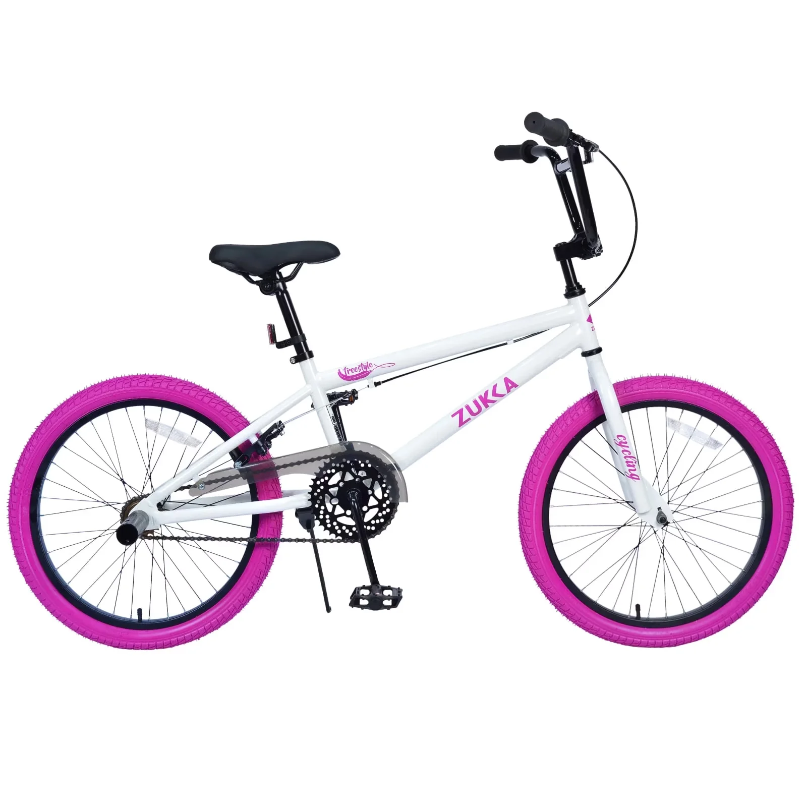 Stylish Mountain Bike with Adjustable Seat Height, Lightweight, 20 Inch Freestyle MTB - White Model F4F8FB
