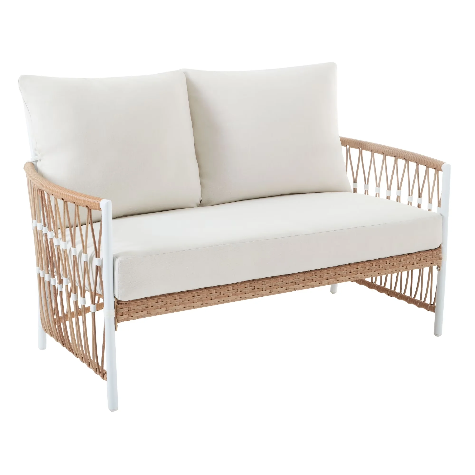 Quality Patio Chair with Weather-Resistant, Rust Resistant - White Steel, Resin Wicker Model F2D6A0