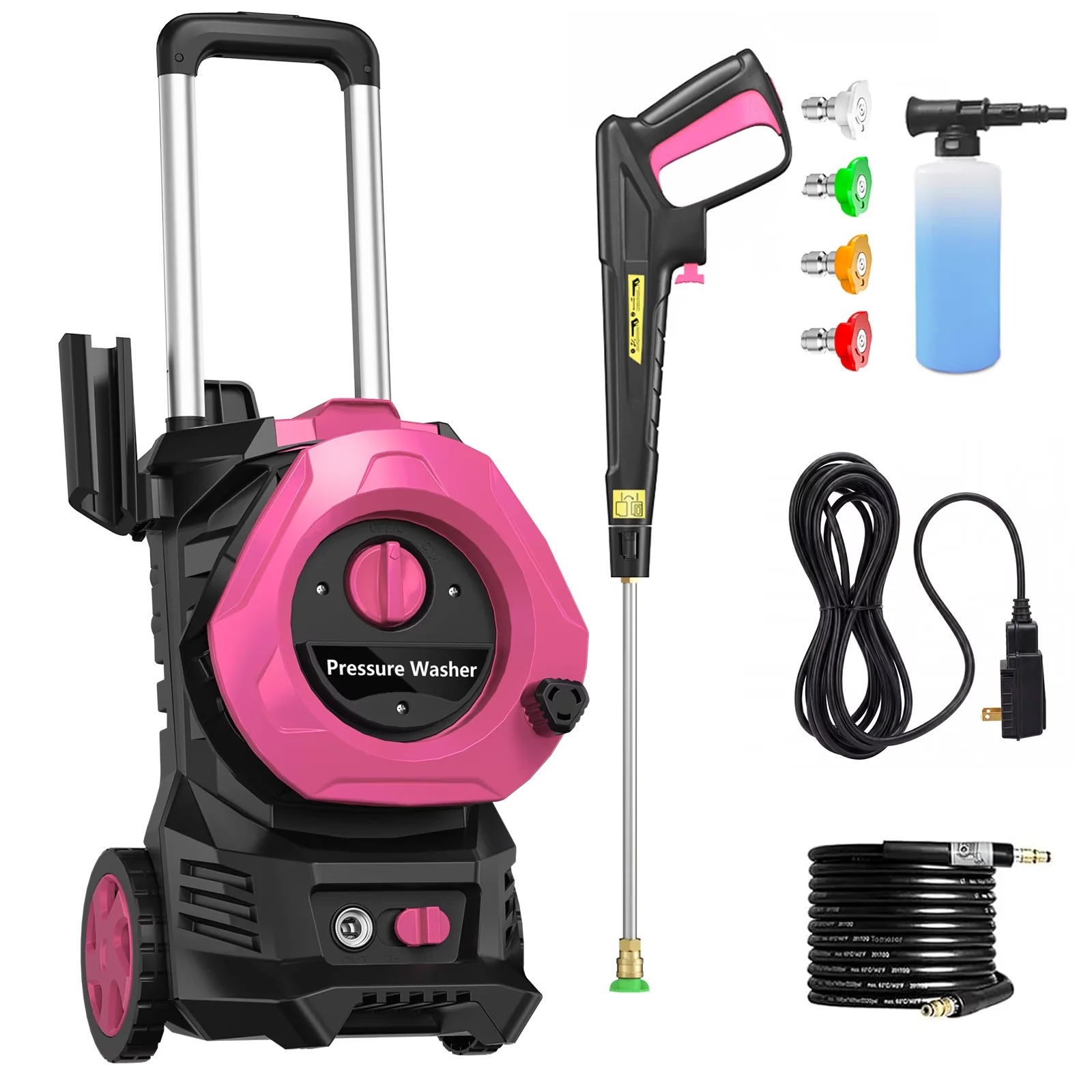 Pressure Washer Essential with 25FT Long High Hose, and Full Nozzle Tips Set - Model F0AF9D