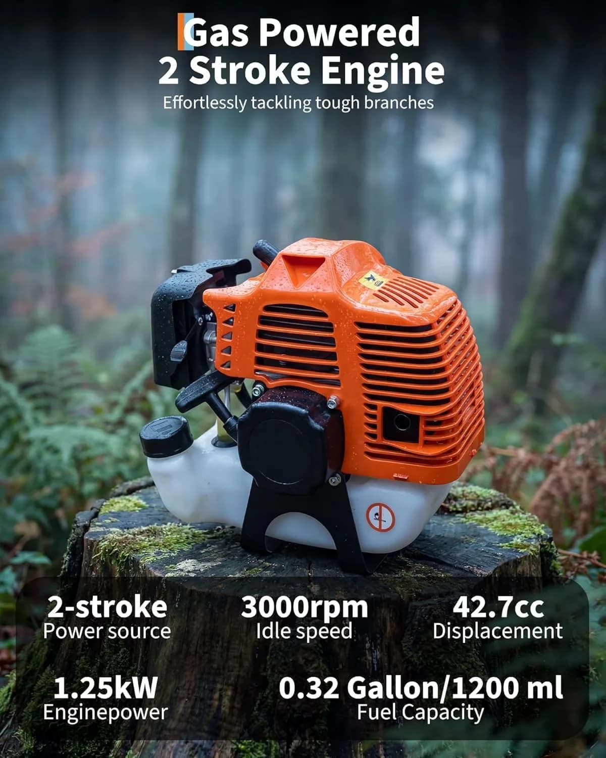 Quality Pole Saw with Anti-Vibration, Automatic Chain Oiler, Blade Material: Carbon Steel - Orange Model B83854