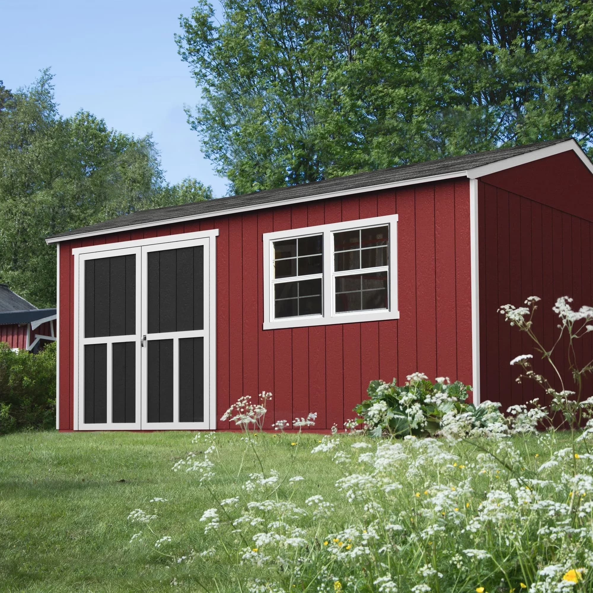 Reliable Shed with Lockable Door, Paintable, Astoria 12 ft. x 20 ft. Wood Storage - Wood Brown Model 2B0491