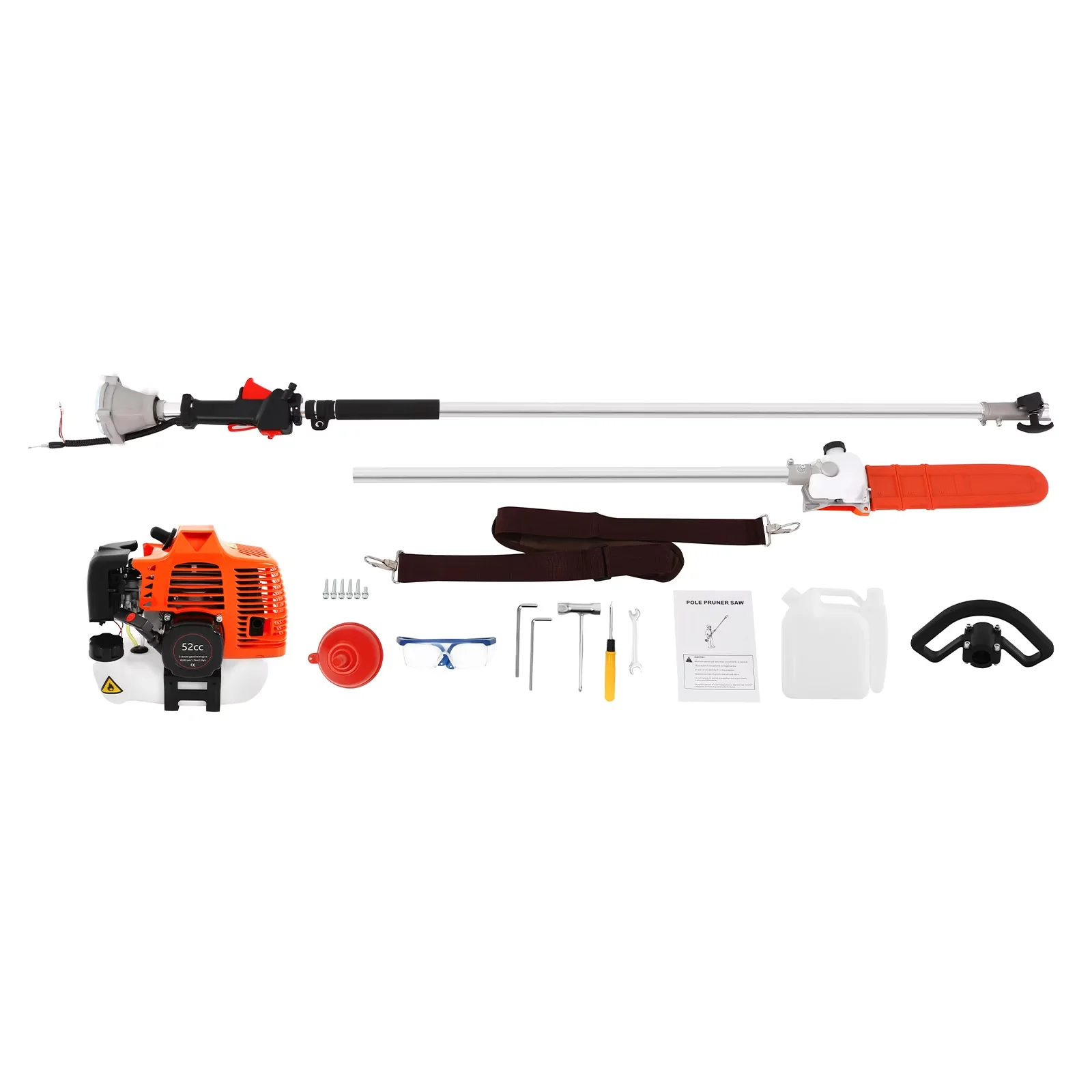 Sleek Pole Saw with Single Cylinder Air-Cooled, Low Fuel Consumption - Orange Model 9915BB