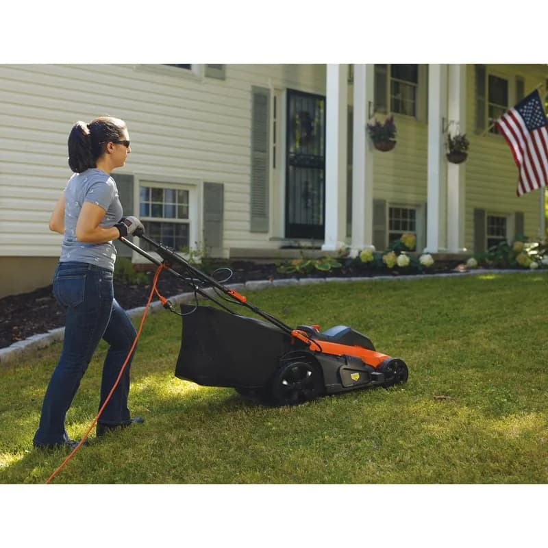 Durable Push Mower with Mulching, Electric Lawn, Corded - Black 13 - Quality Construction Model C766DA