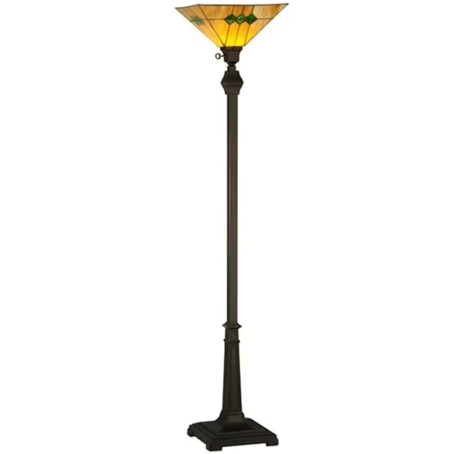 Floor Lamp Quality with Traditional, Torchiere Lamps, Martini Mission Collection - Metal Black Model E863CD