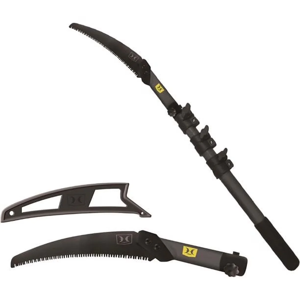 Versatile Pole Saw with Telescoping, Includes plastic blade protector, Soft sleeve grip - Black Model 33AE7B
