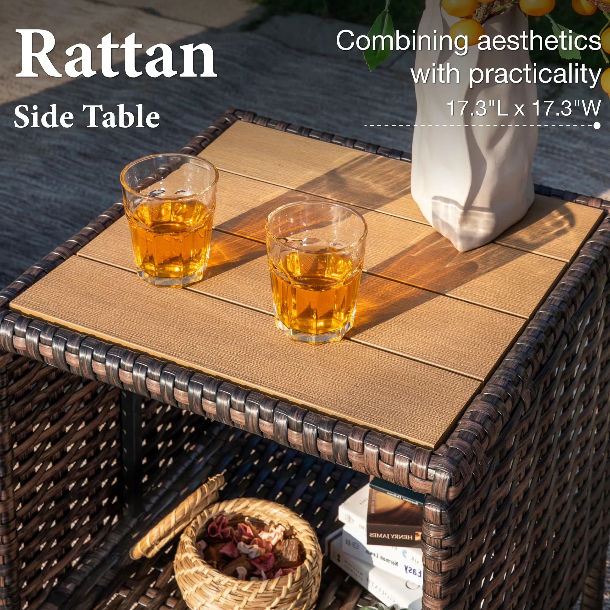 Patio Conversation Set Compact with Weatherproof, Outdoor Sectional - Gray Wicker & Steel Model 6706F1