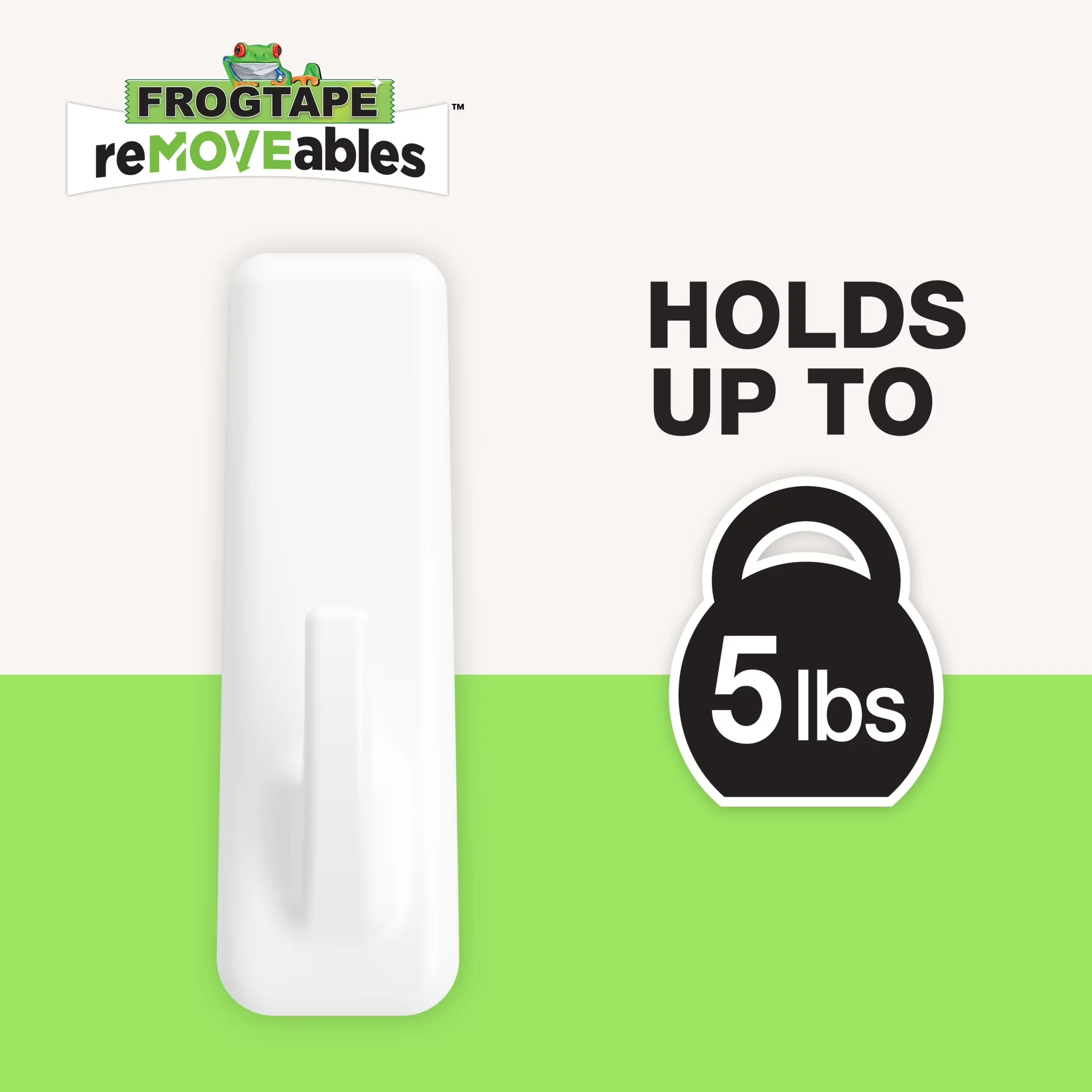 Innovative Damage-Free Hanging with Easy Installation, Brand: FrogTape - White Plastic Model ECD7A2