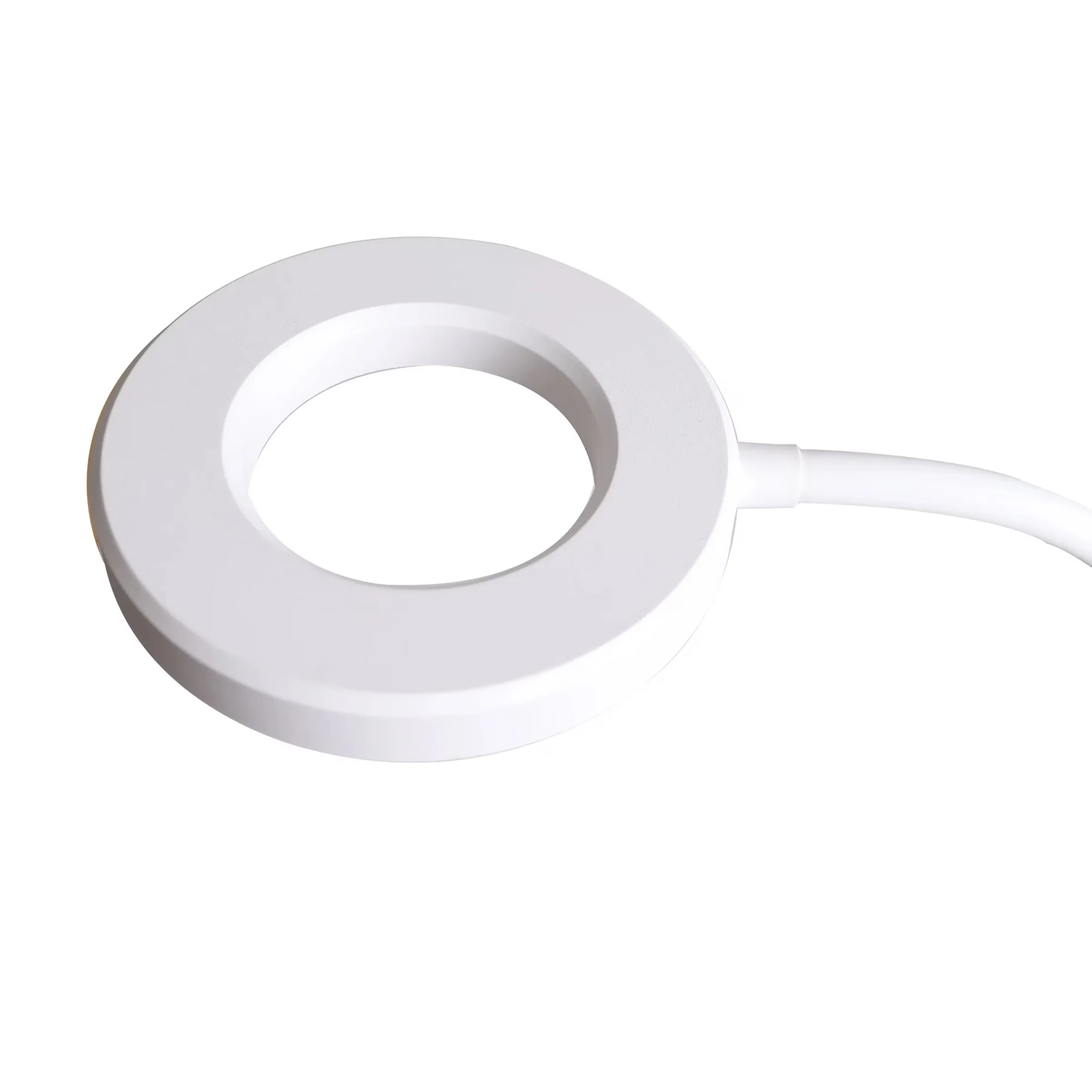 Desk Lamp Professional with LED, Adjustable Head, 18.9-Inch LED Ring Light - White Plastic Model 16CB5F