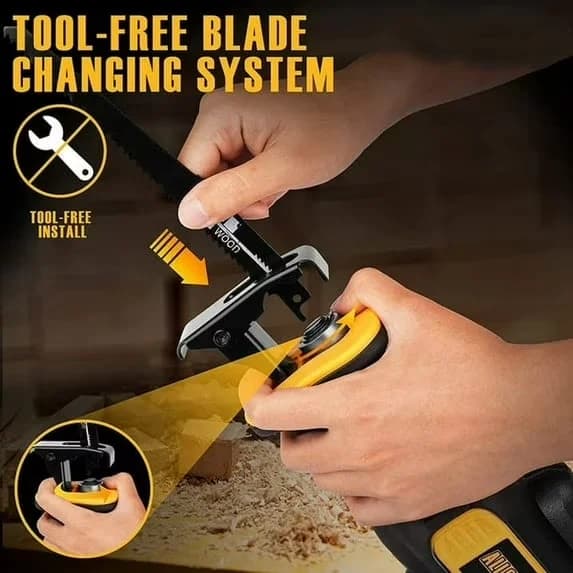 Compact Power Saw with Battery, LED, Brushless Reciprocating - 21V - Space-Saving Design Model 6D540F