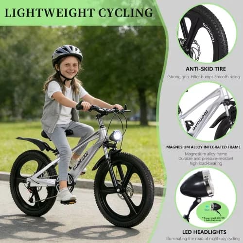 Durable Mountain Bike with Compact, Adjustable Speed, Lightweight - Silver Model 5645C7