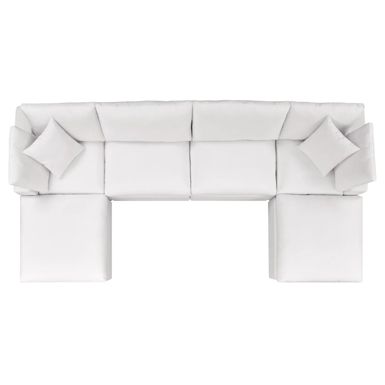 Reliable Outdoor Sofas Sectional with 6 Pc, Contemporary, With Cushions - White Aluminum Model 3D7662