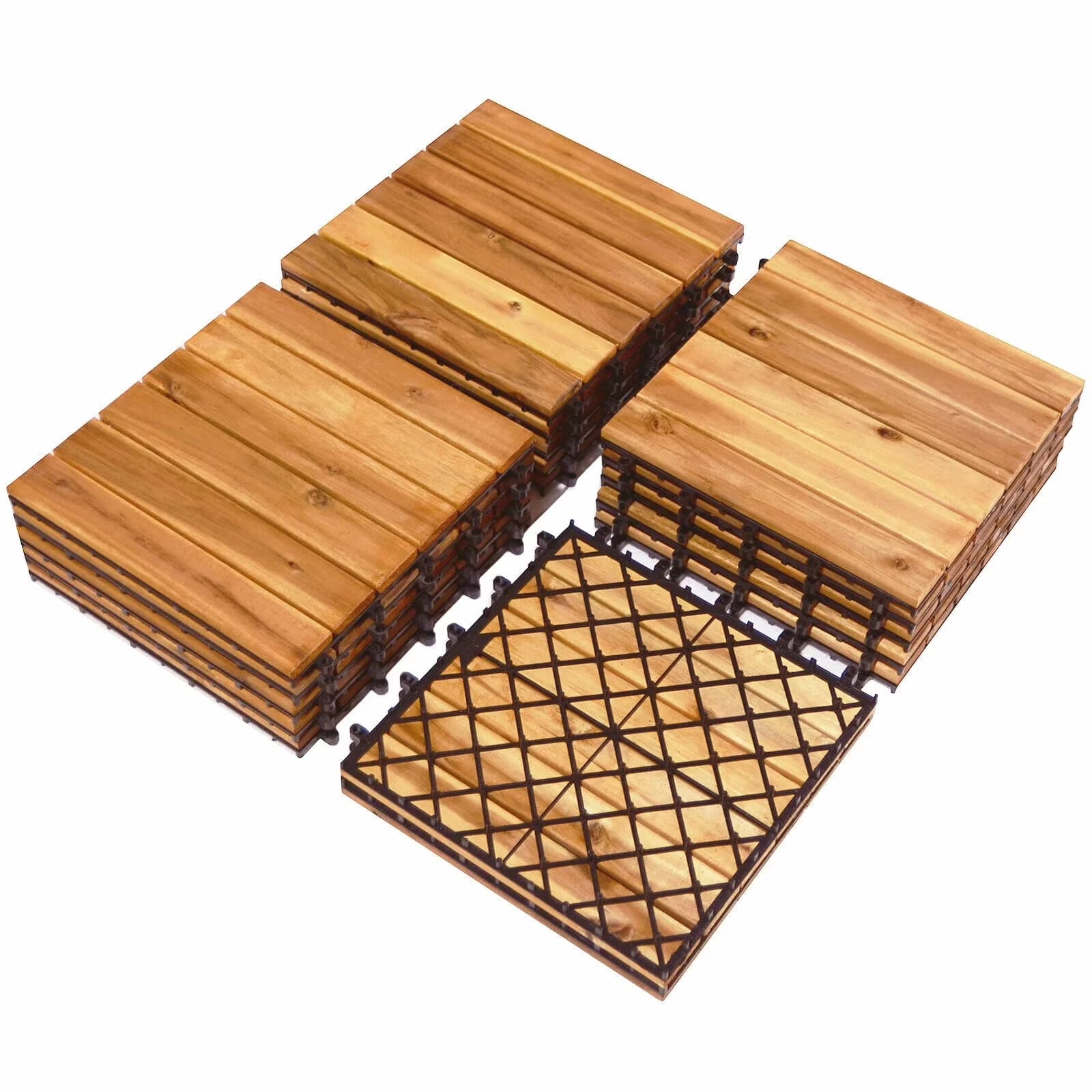 Versatile Grey Vinyl Flooring Vinyl Plank Flooring with Interlocking - Acacia Wood, Plastic Model 2C9A25