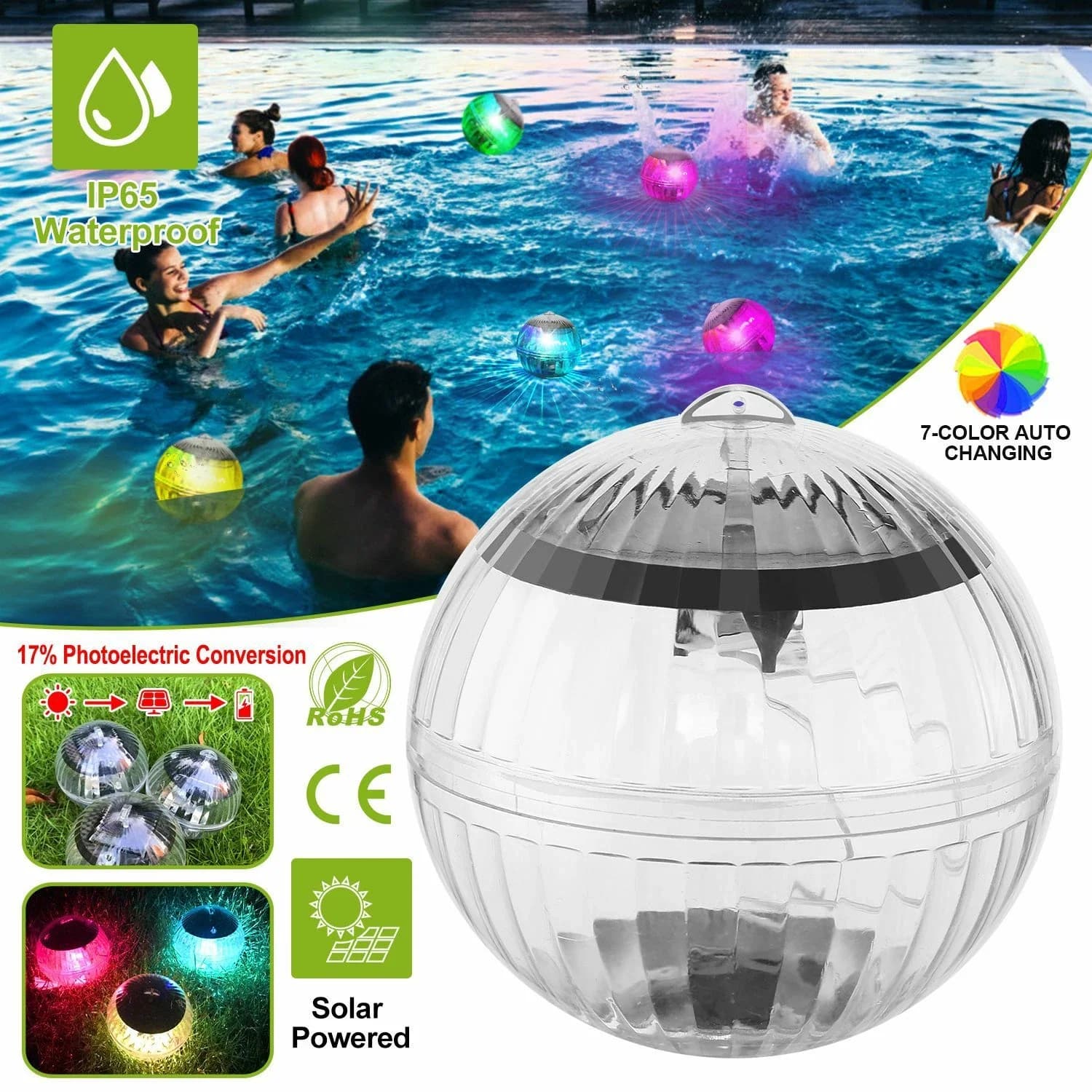 Reliable Ceiling Lights Fixture with LED, Solar - Multicolor Waterproof Model B355D7