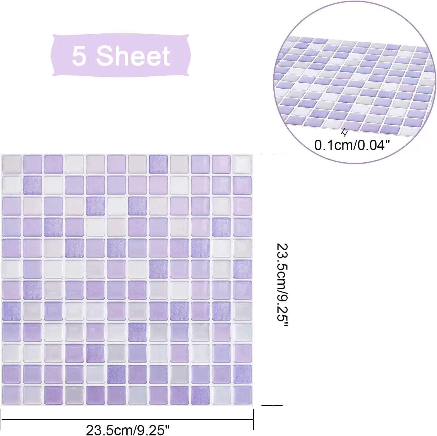 Modern Wallpaper - Purple Vinyl 5pcs - Heavy Duty Model B6C028