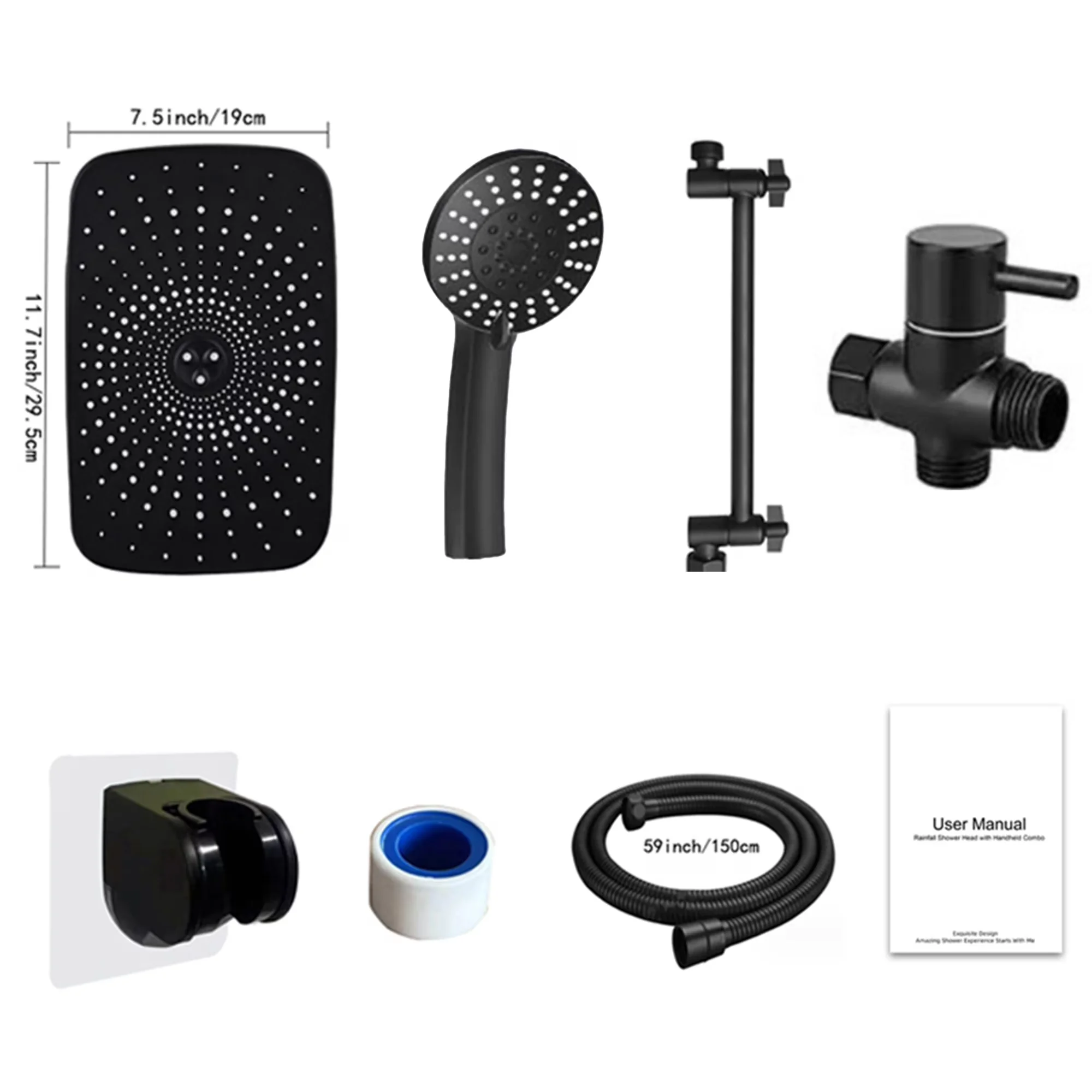 Bathroom Renovation Efficient with 3-Way, 360 Degree Rotation, 360 Degree Swivel - Stainless Steel 12.2*7.87*3.54 Model 41C207