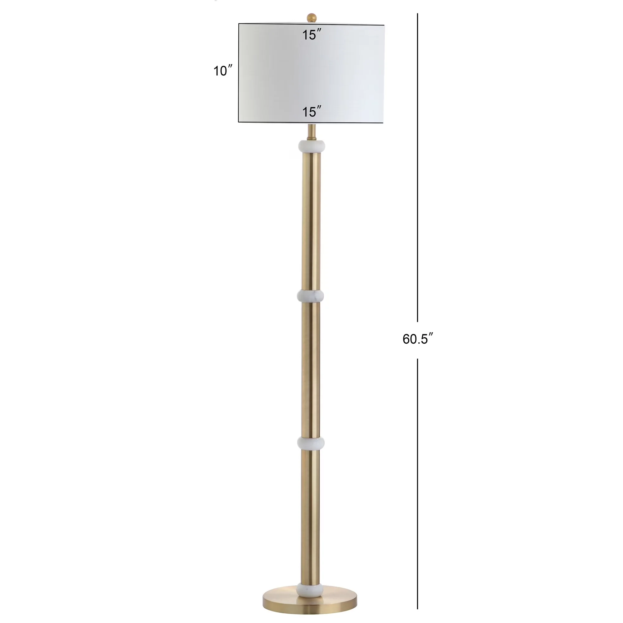 Floor Lamp Quality with LED, Eco Friendly, Contemporary - Metal Gold Gregory Model 800E6F