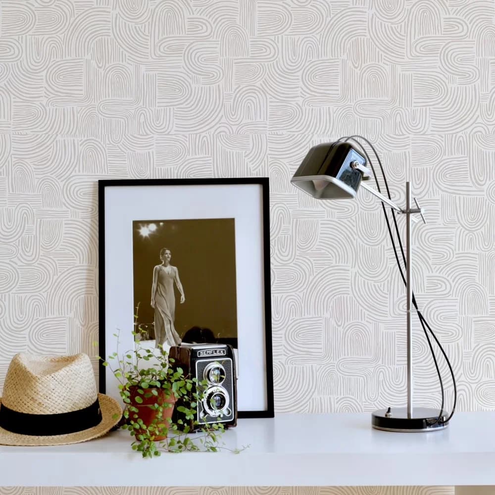 Professional Wallpaper with Washable, Removable, Easy To Clean - Vinyl Beige Model 02B129