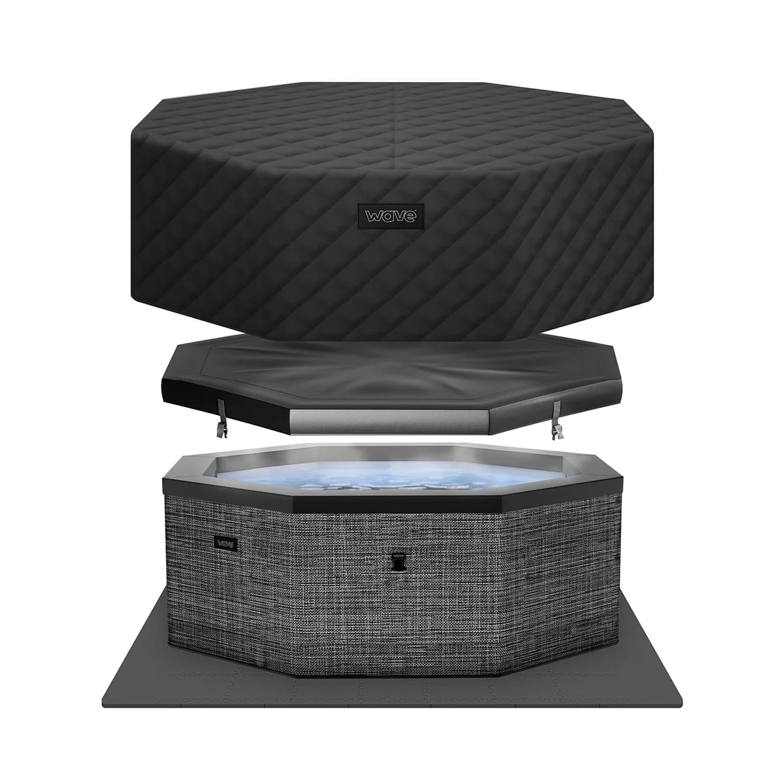 Sleek Hot Tub with Insulated, Puncture Resistant - Black 90 - Reliable Performance Model 4EB5D8